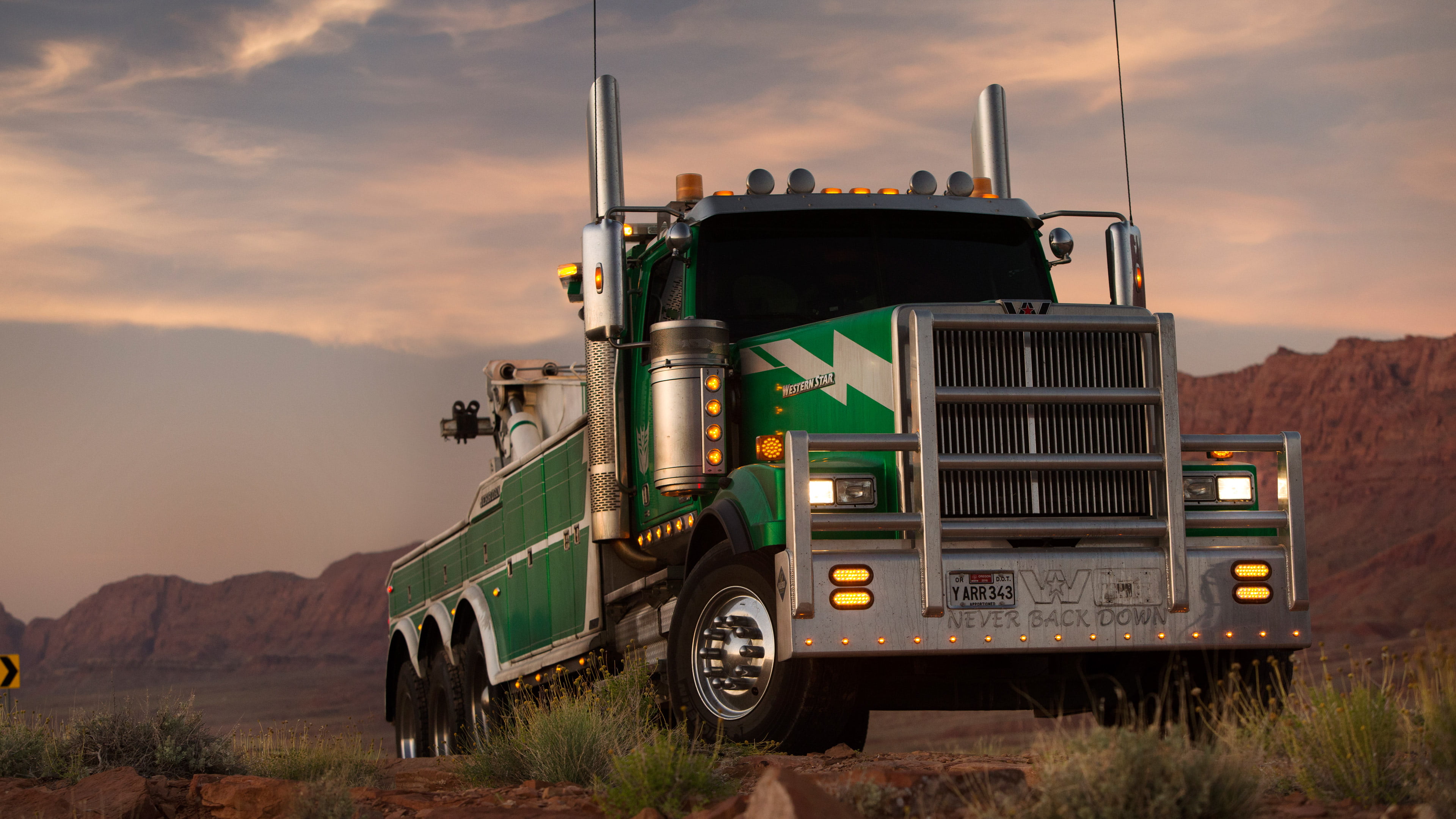 no people, cloud - sky, land vehicle, squeeks, mountain, land, outdoors, industry, semi-truck, motor vehicle, trucking, field, movies, 2017 movies, nature, HD Wallpaper