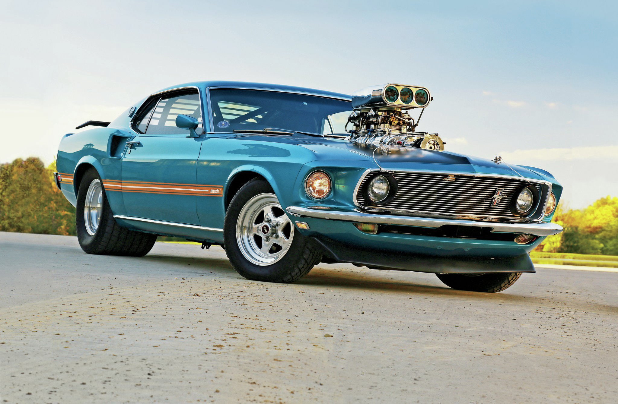 drag, hot, mustang, usa, rodder, ford, 1080P, pro, mach-1, street, rod, 1969, HD Wallpaper