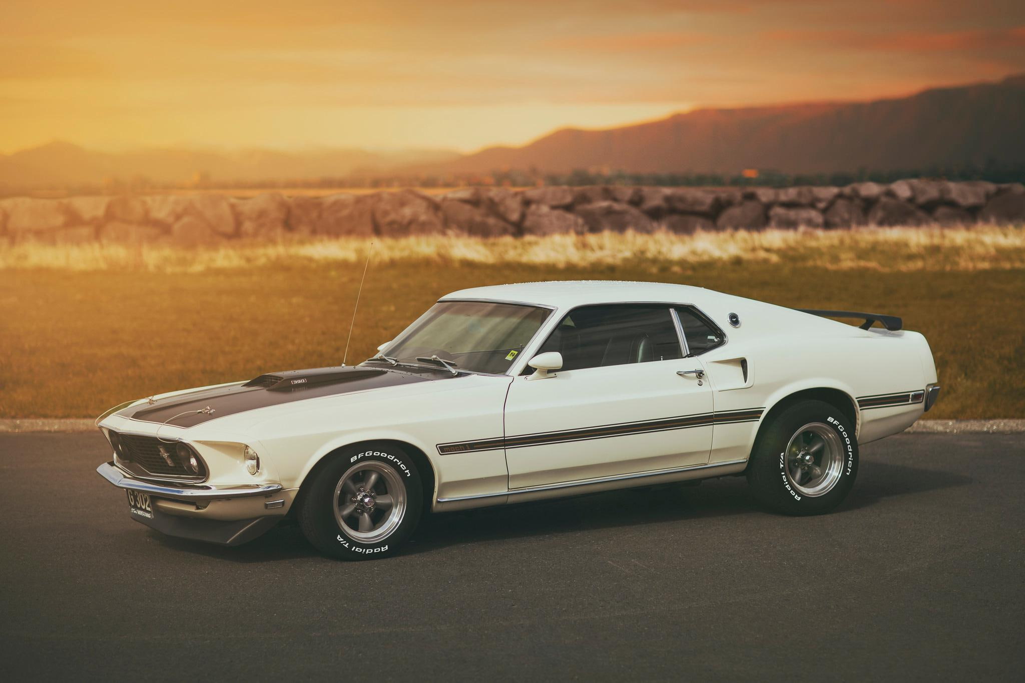 mach, 1080P, white, mustang, mach 1, ford, HD Wallpaper