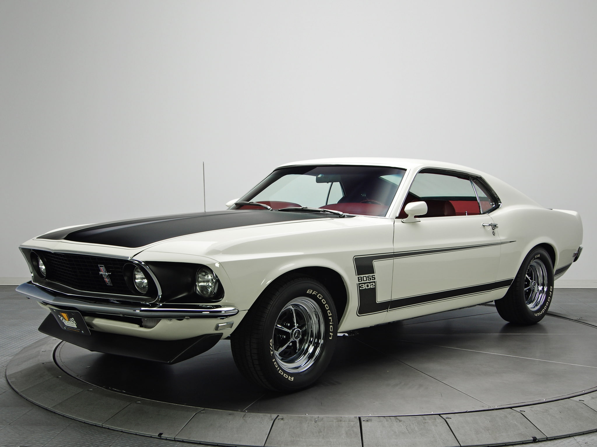 classic, Vehicle, ford mustang boss 1969, silver colored, retro styled, white, transportation, no people, wheel, studio shot, car, cars, racecar, indoors, HD Wallpaper