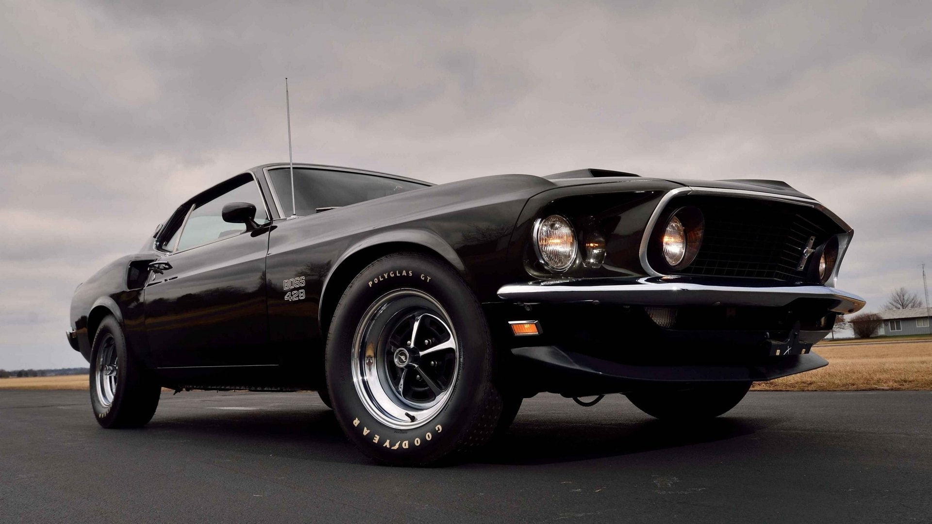 Ford Mustang Boss 429, Fastback, Ford, Car, 1080P, Black Car, Muscle Car, HD Wallpaper