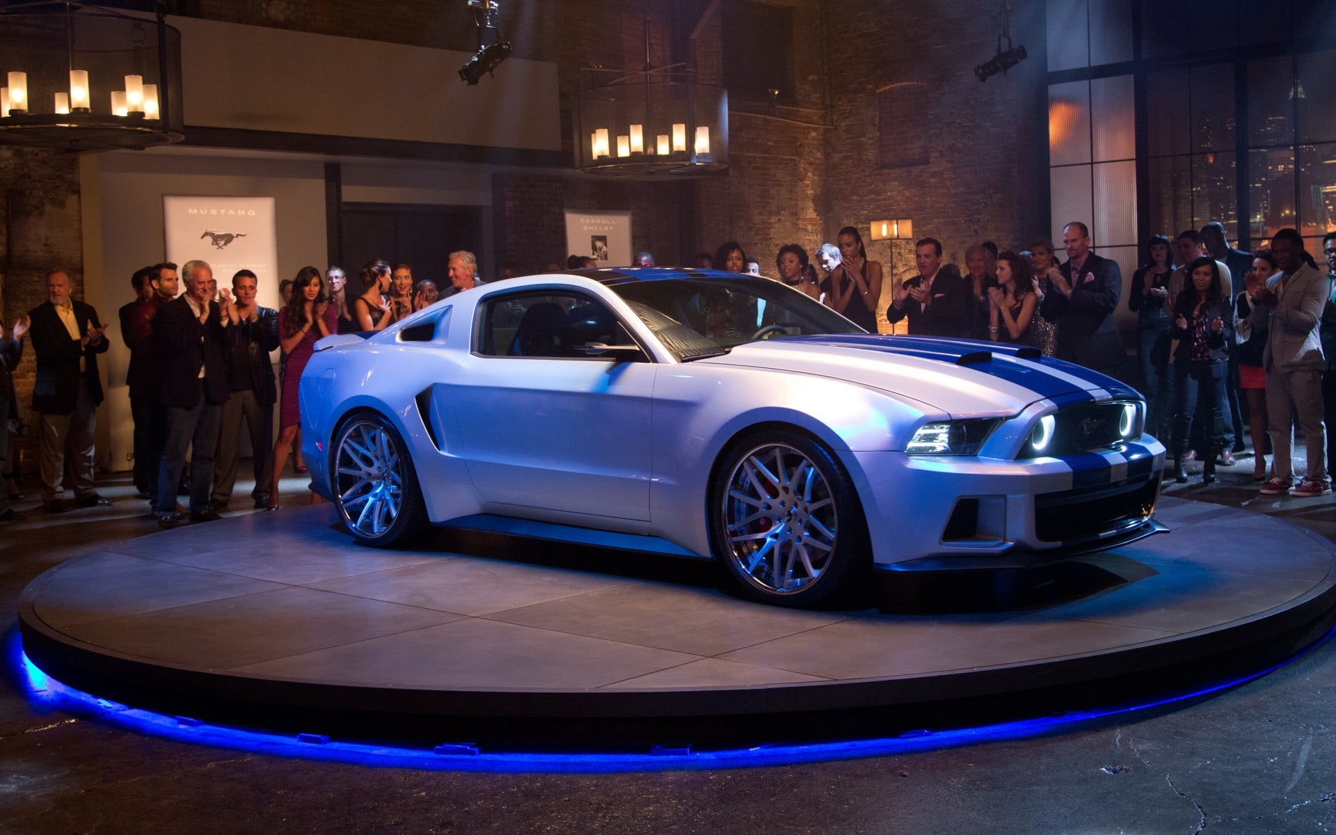 white, people, crowd, building exterior, group of people, car, city, coupe, 1080P, built structure, men, real people, street, mode of transportation, Need for Speed (movie), HD Wallpaper