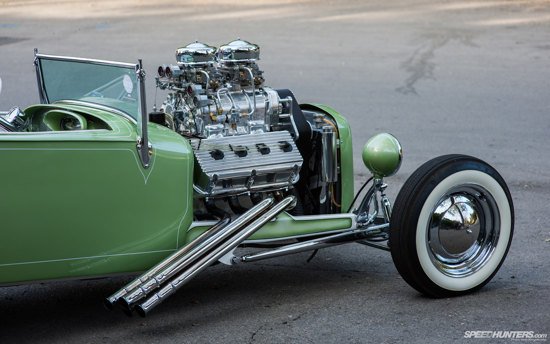 hd, green, classic, rod, engine, 1080P, cars, chrome, car, hot, HD Wallpaper