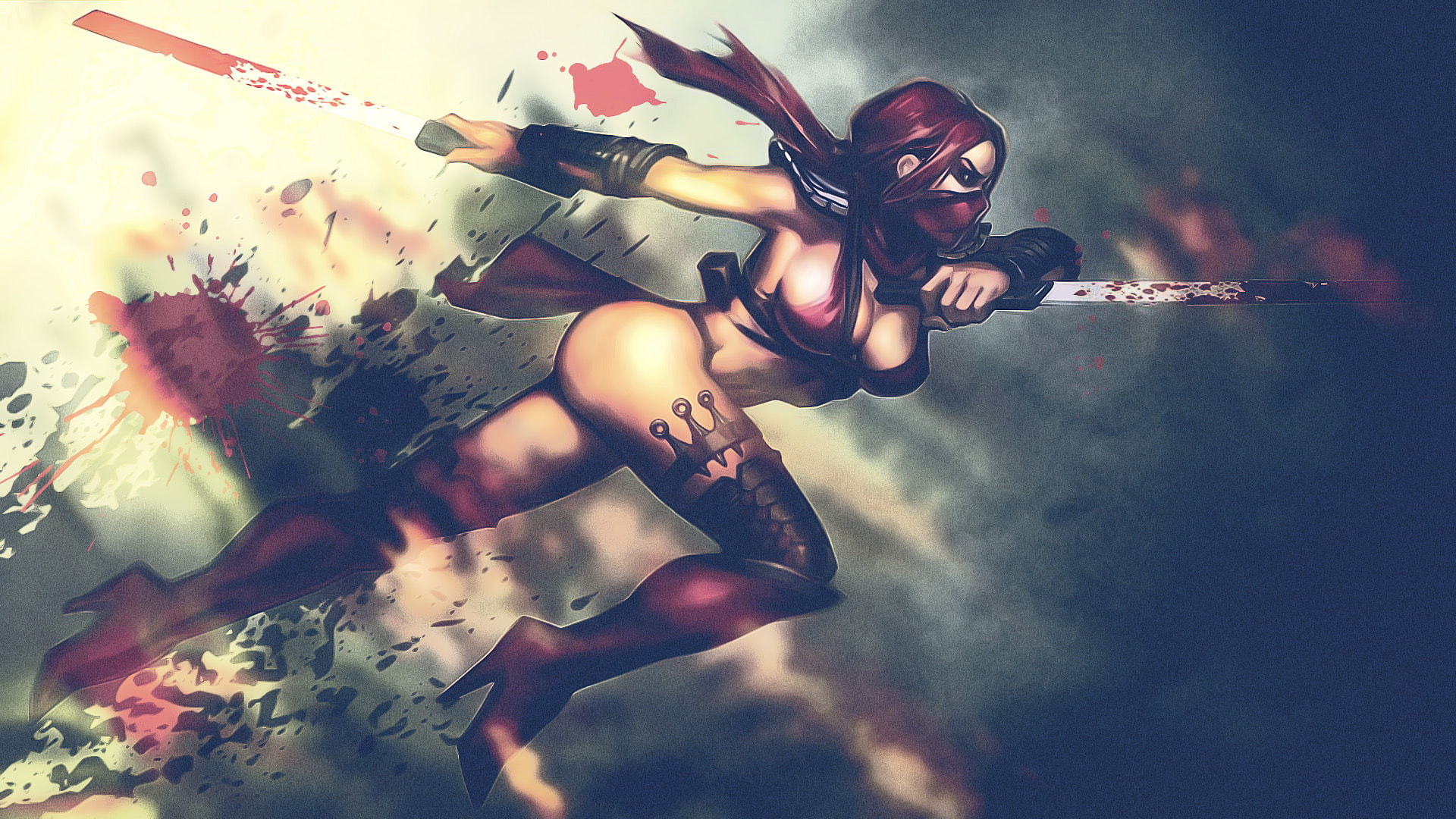 1080P, hd, warm, kombat, video games, blood, mortal, sword, HD Wallpaper