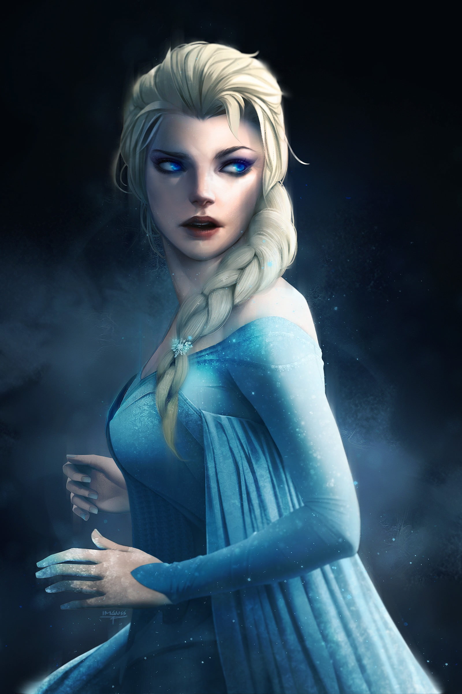 beautiful woman, women, make-up, luxury, 1080P, beauty, glamour, artwork, young adult, hair, Frozen (movie), gothic style, fashion, one person, Princess Elsa, Phone HD Wallpaper