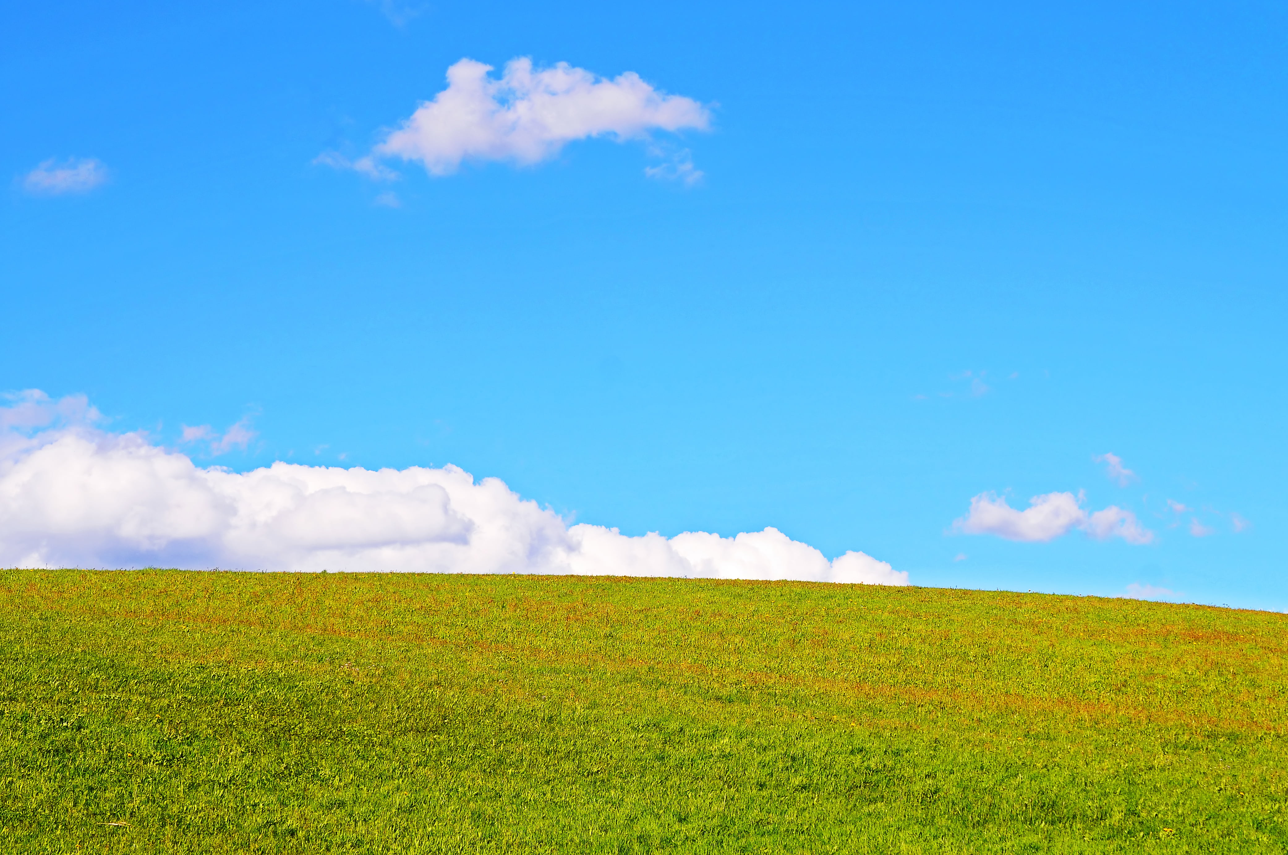 background, backgrounds, daytime, artistic, minimal, desktop, blue, hill, season, clouds, Grass, calm, 4K, simple, picture, switzerland, field, nikon  d300, HD Wallpaper