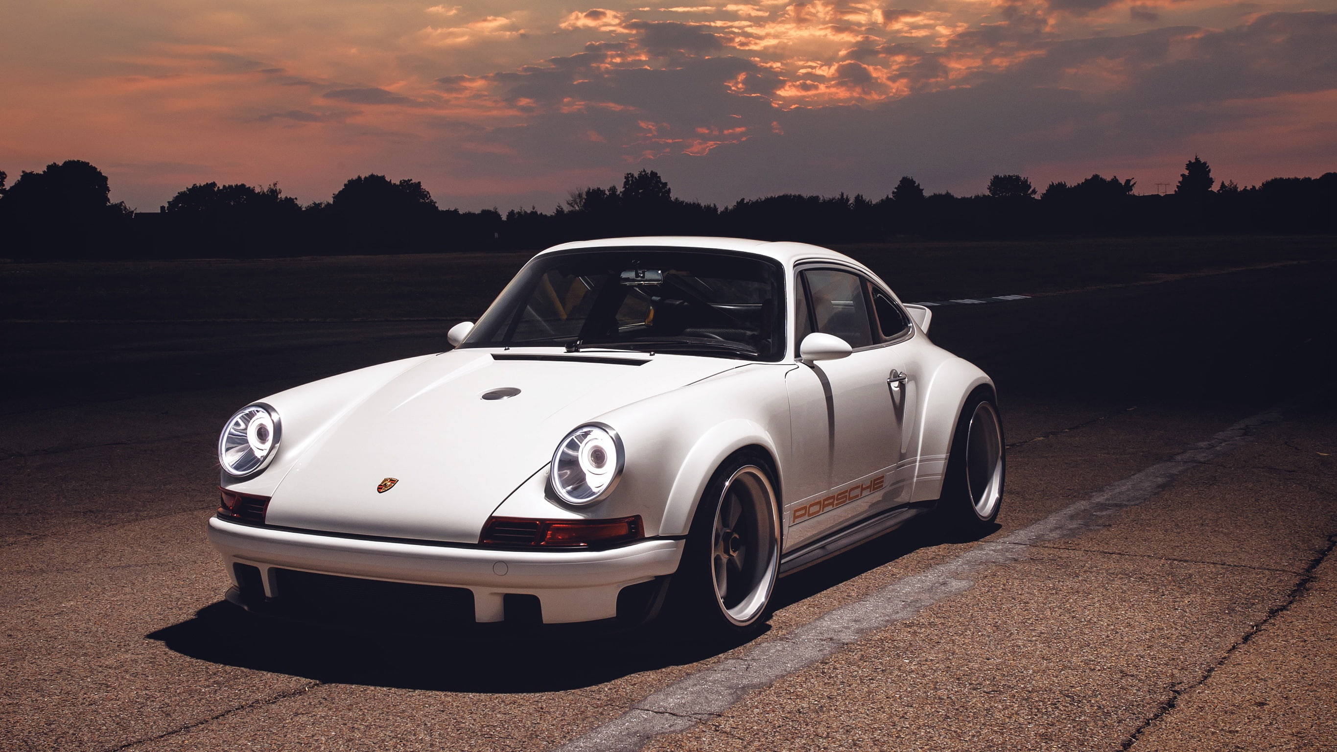 2K, Porsche, Singer DLS, 911, 2018, sunset, Singer Vehicle Design, HD Wallpaper