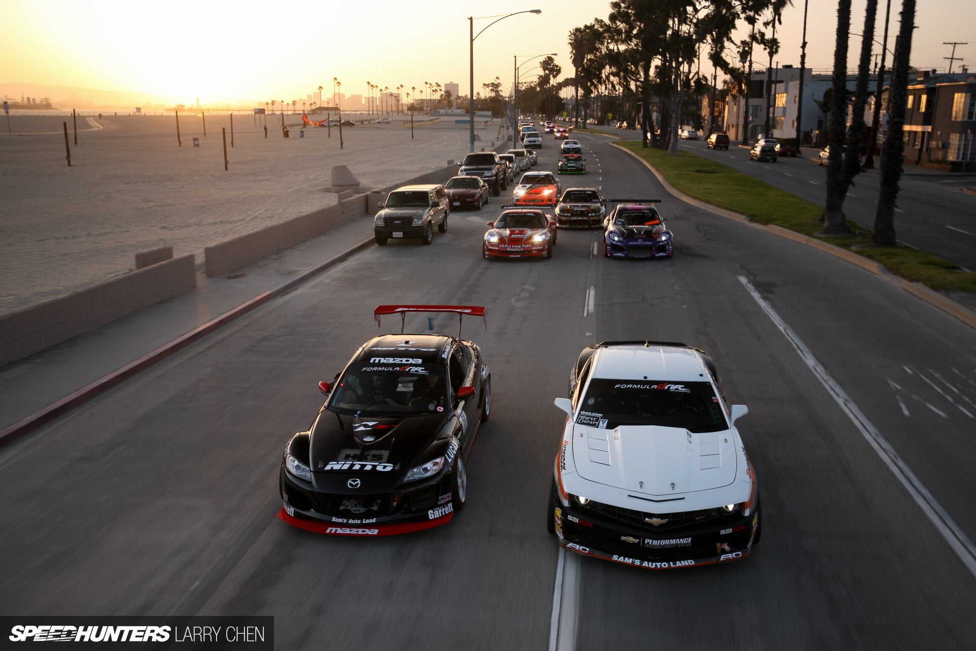 symbol, speedhunters, nature, the way forward, car, race, sky, collection, tunning, 1080P, sunset, city, drift, motor vehicle, high angle view, street, HD Wallpaper