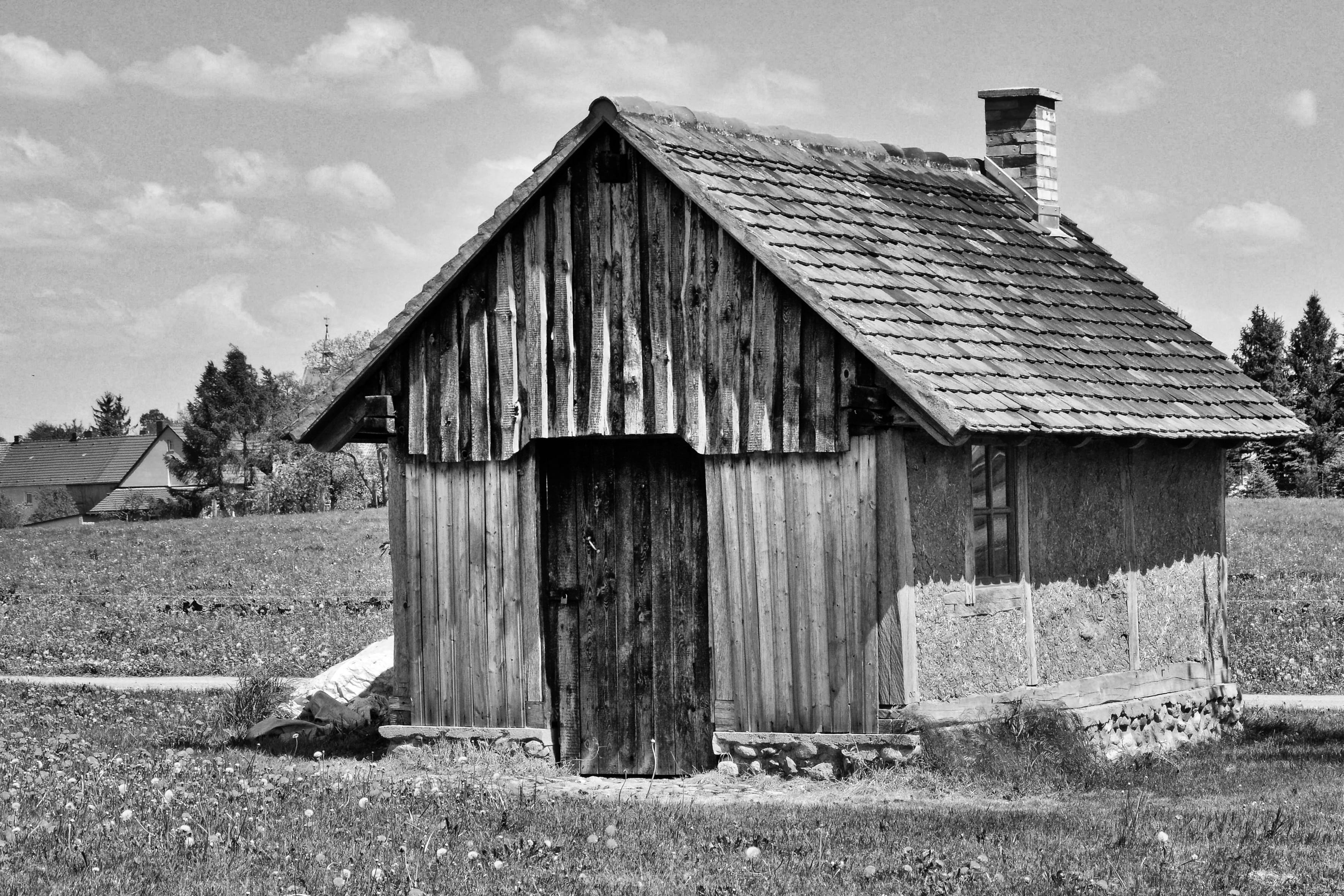color Image, rustic, deterioration, agriculture, Black And White, hut, agricultural building, old-fashioned, built structure, no People, damaged, abandoned, HD Wallpaper