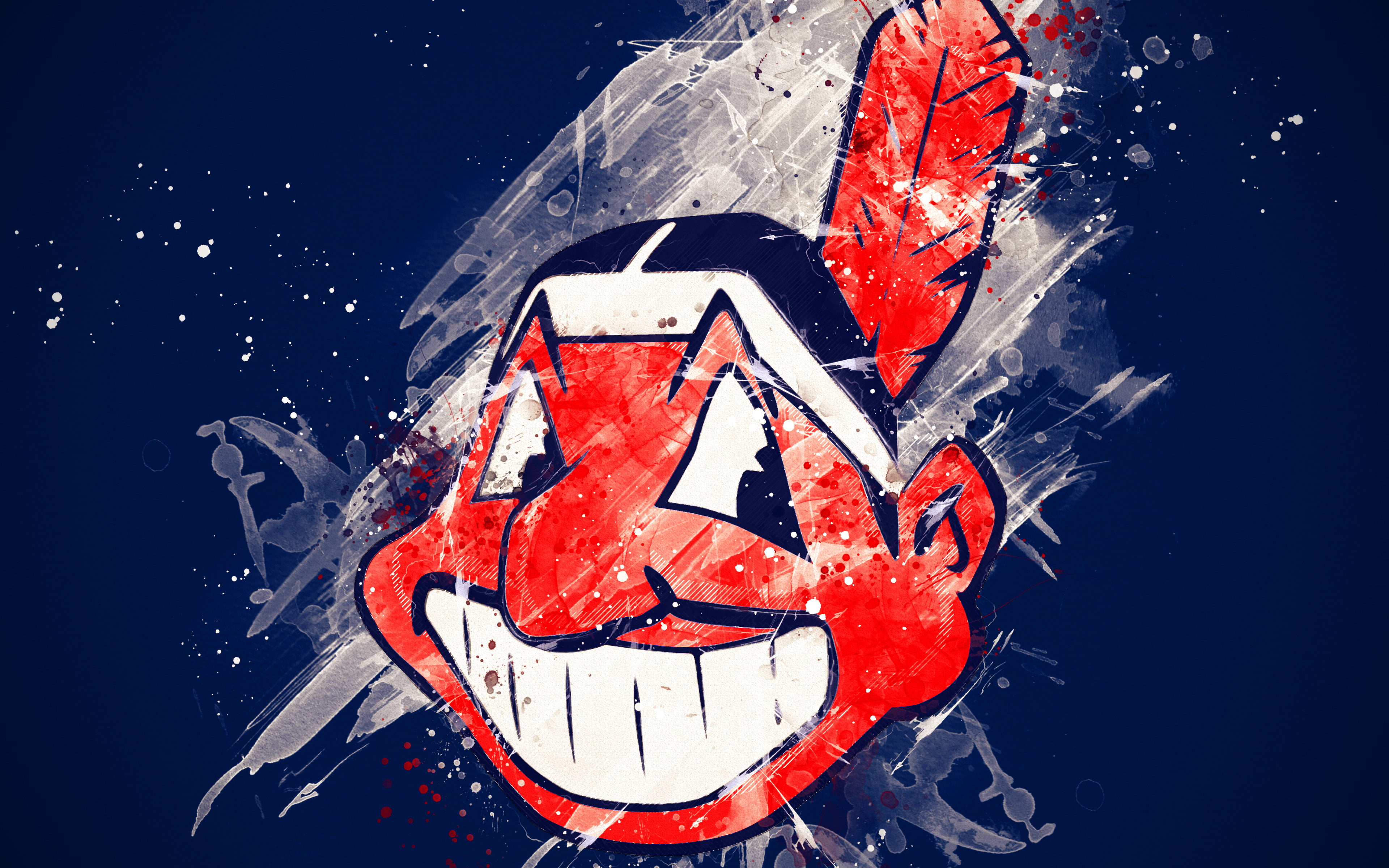 4K, Cleveland Indians, Logo, Baseball, MLB, HD Wallpaper