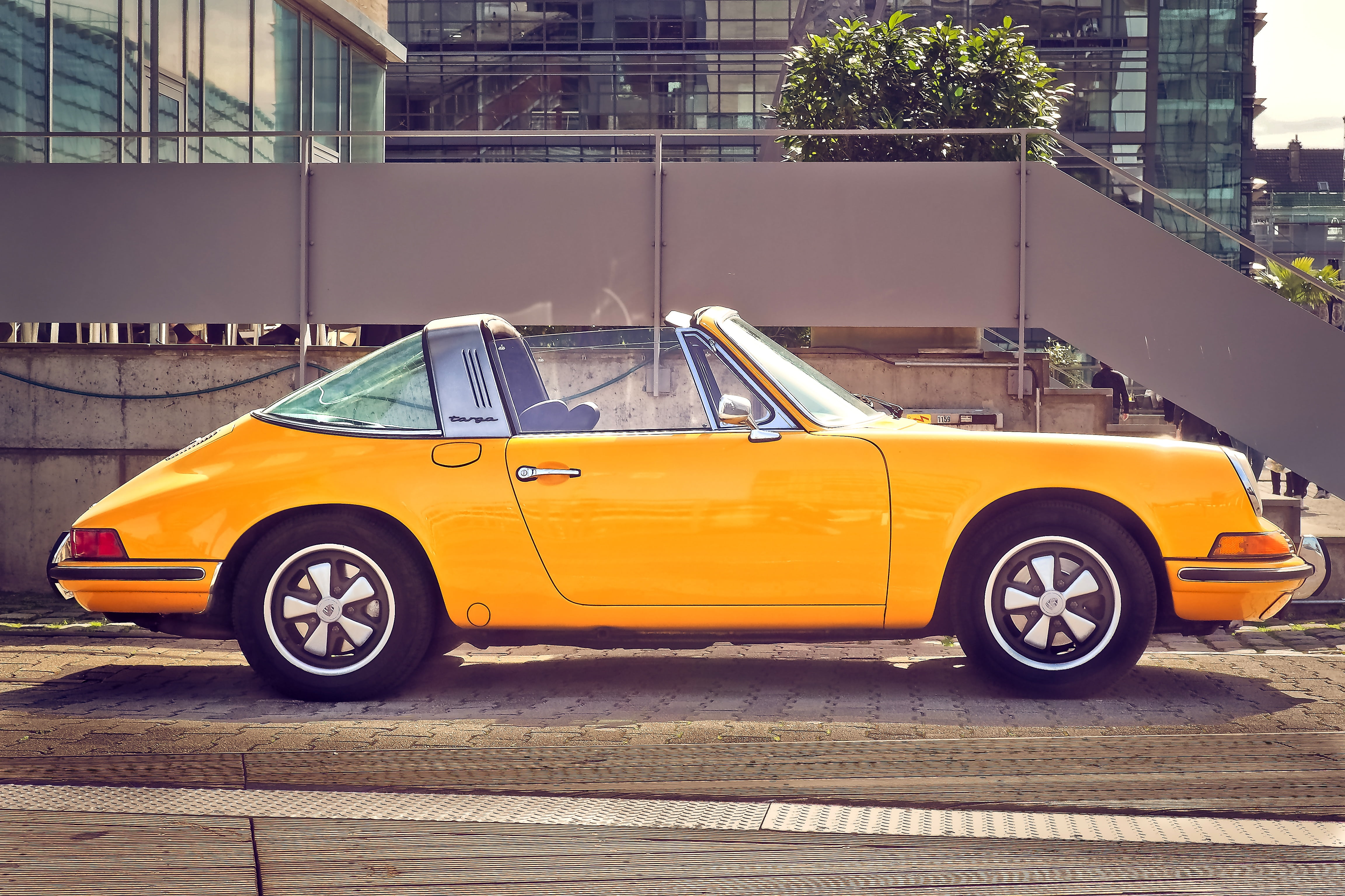 911, mode of transportation, porsche ag, stationary, carrera, automotive, vehicle, luxury, downtown district, stairs, classic, city, concrete, convertible, HD Wallpaper