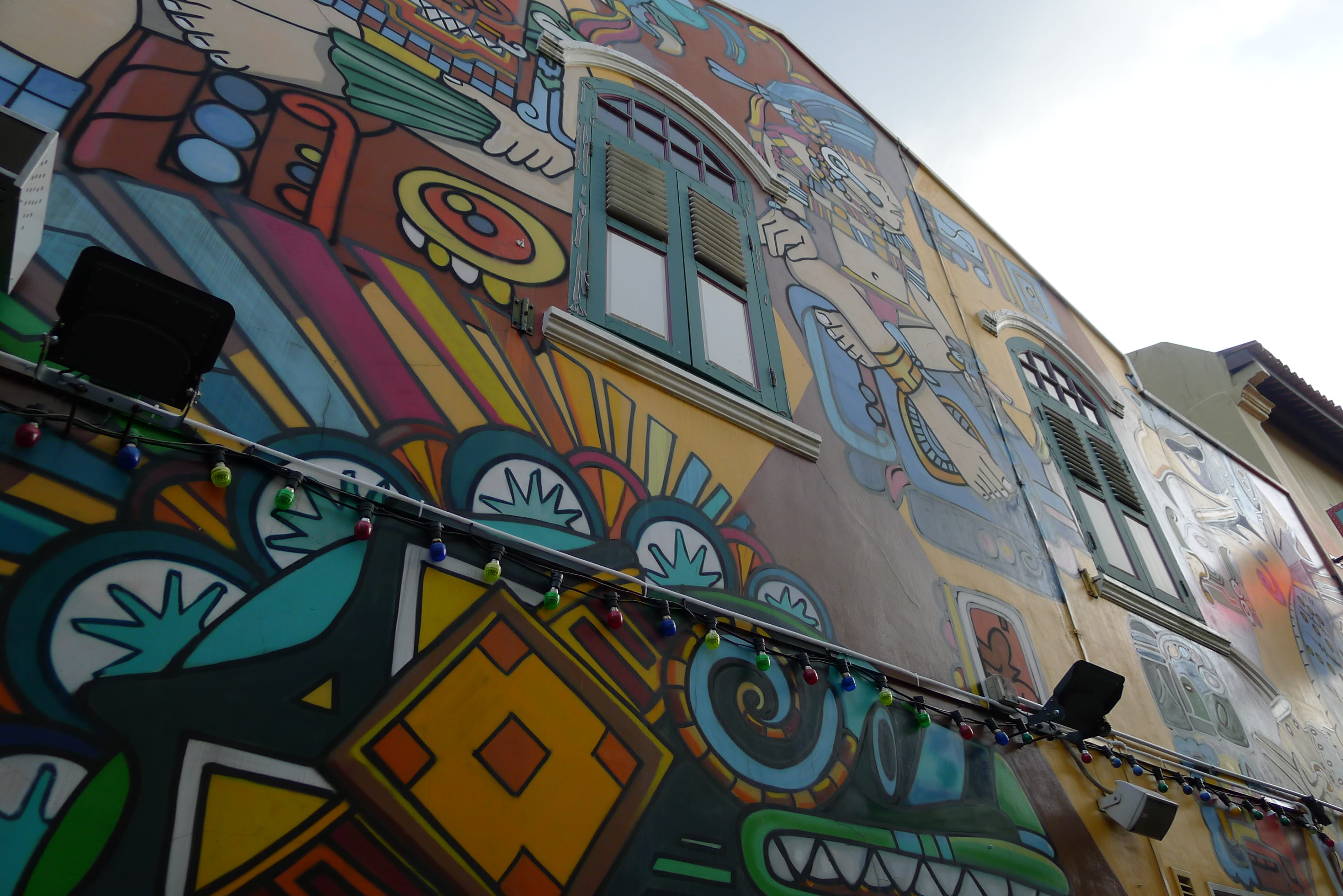 building, graphics, sky, graffiti, built structure, mural, stained glass, plywood, no people, transportation, 2K, creativity, vehicle, wall - building feature, HD Wallpaper