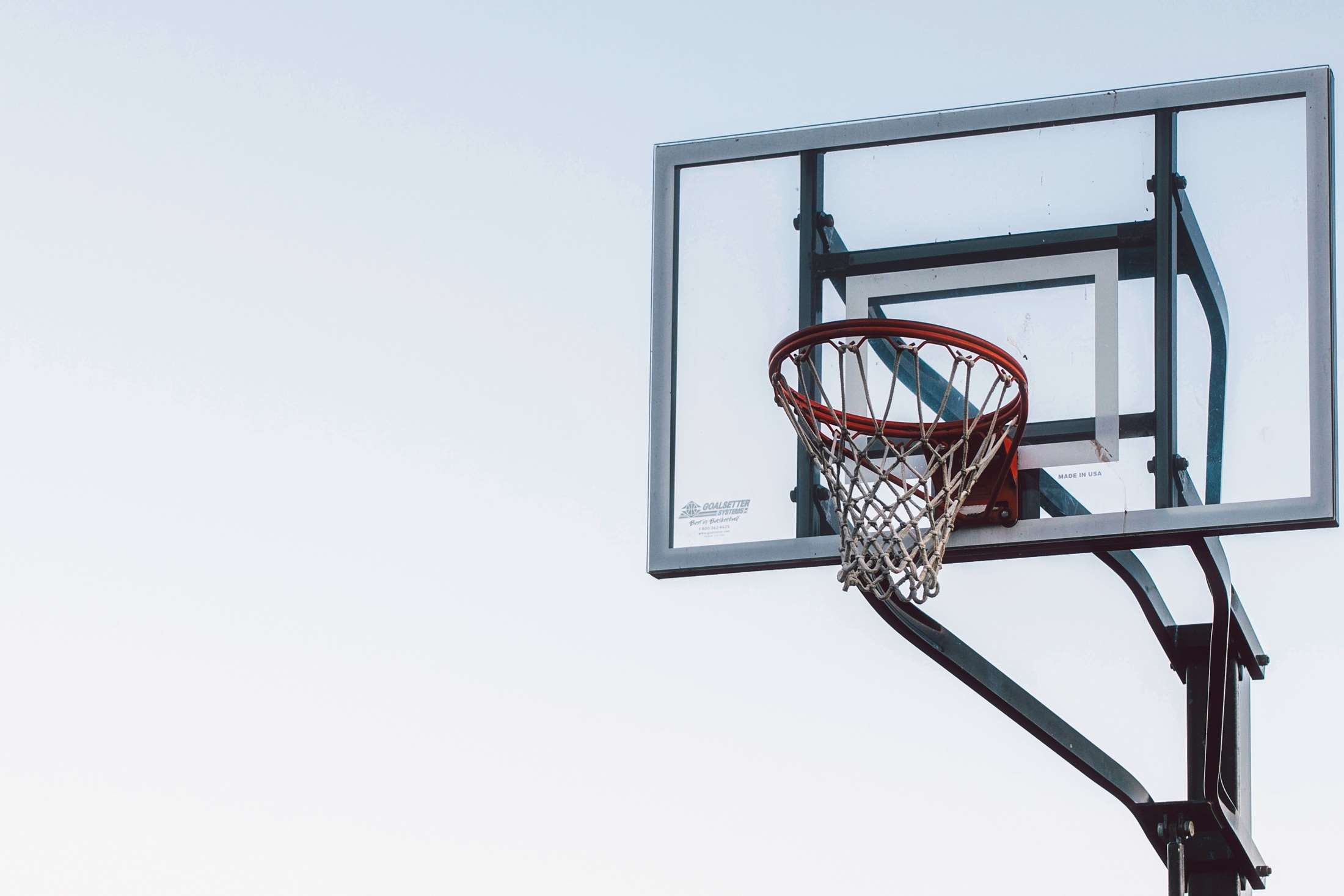 low angle view, 1080P, net - sports equipment, built structure, ball, outdoors, basketball - ball, no people, nature, backboard, day, competition, sport, HD Wallpaper