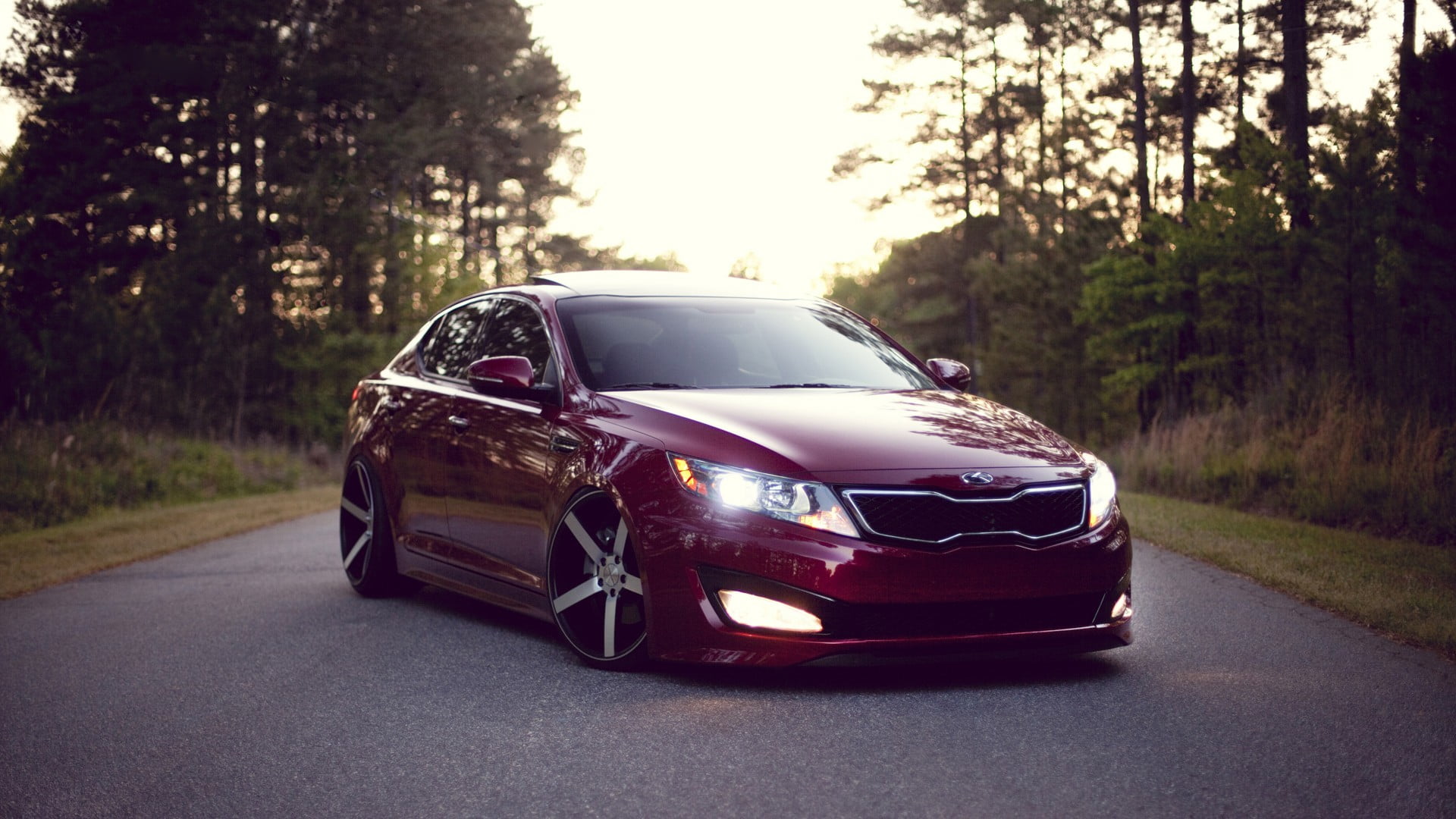 street, no people, motor vehicle, day, transportation, 1080P, plant, sky, Kia Optima, sunlight, nature, outdoors, road, luxury, tree, land vehicle, travel, HD Wallpaper