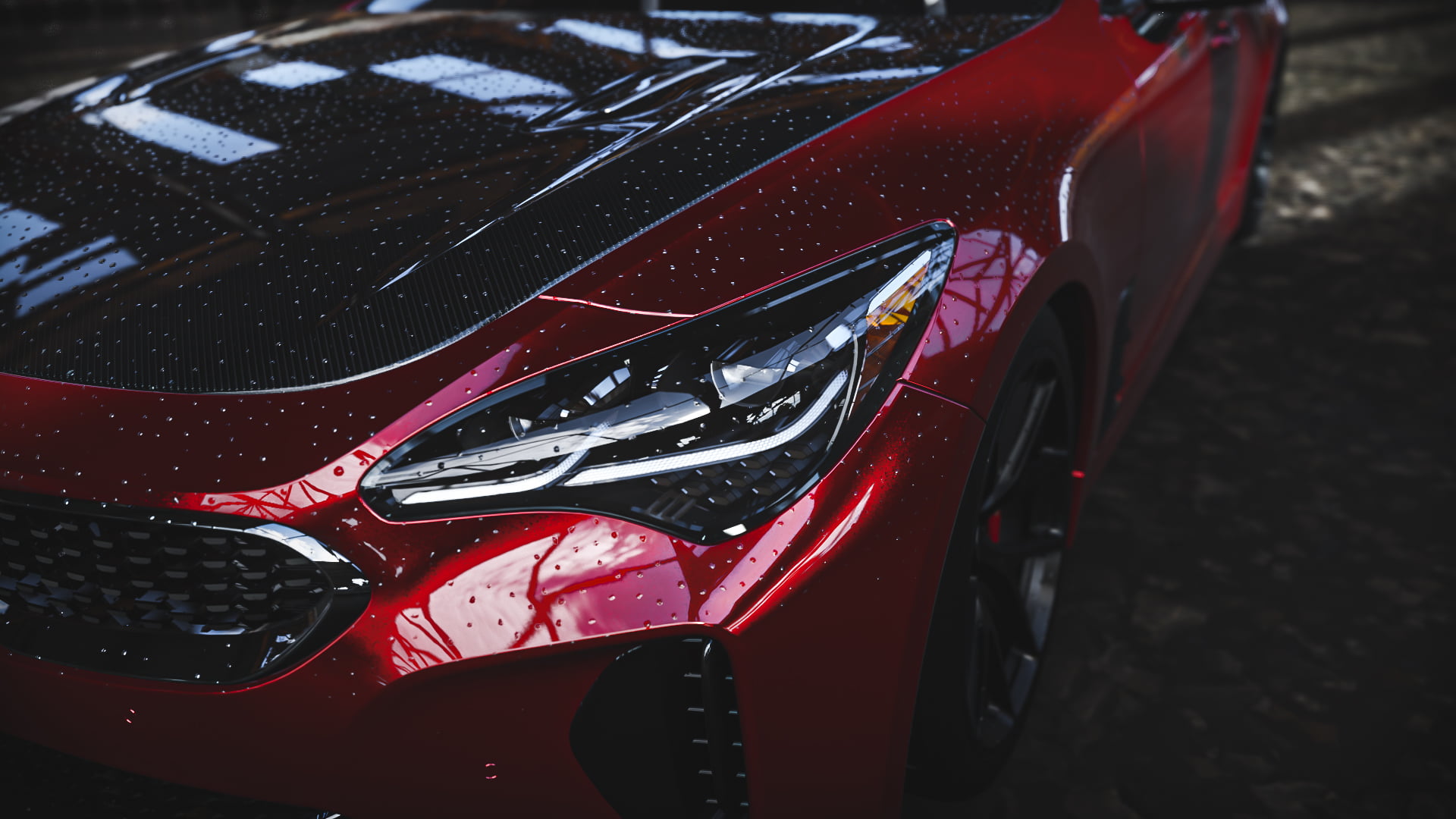 Kia Stinger, Forza, Kia Stinger GT, car, 1080P, Kia, Forza Horizon 4, video games, vehicle, HD Wallpaper