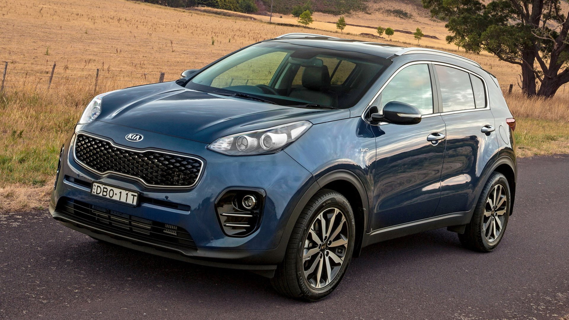 Compact Car, Blue Car, Car, 1080P, SUV, Kia Sportage, Kia, HD Wallpaper