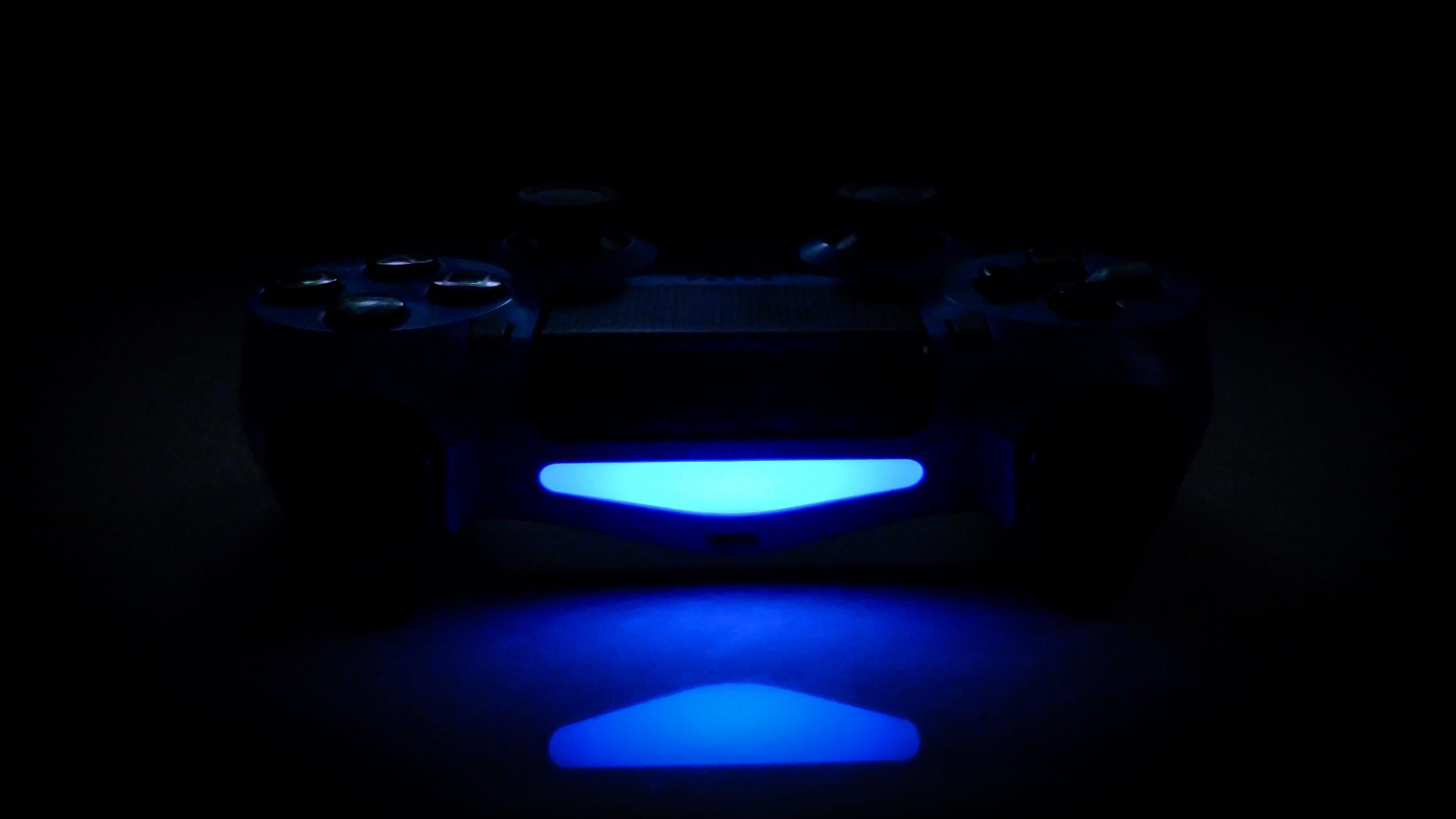 camera, blue, 4K, copy space, glowing, joystick, lighting equipment, studio shot, household equipment, stove, home theater, lighting, black background, HD Wallpaper