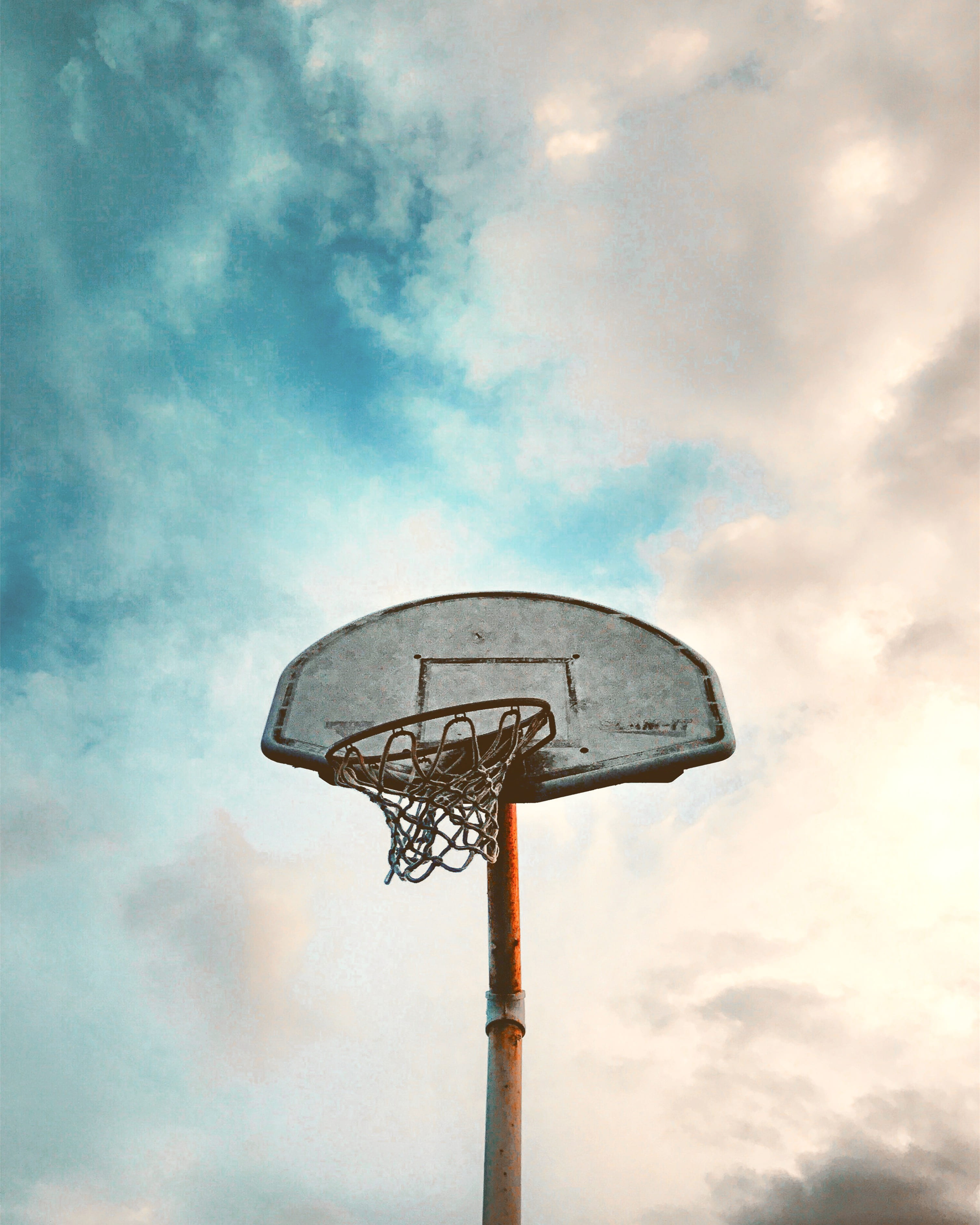 outdoors, ring, view, basket, day, basketball - sport, low angle view, worm, hoop, text, system, s, no people, white, basketball hoop, basketball, board, Phone HD Wallpaper