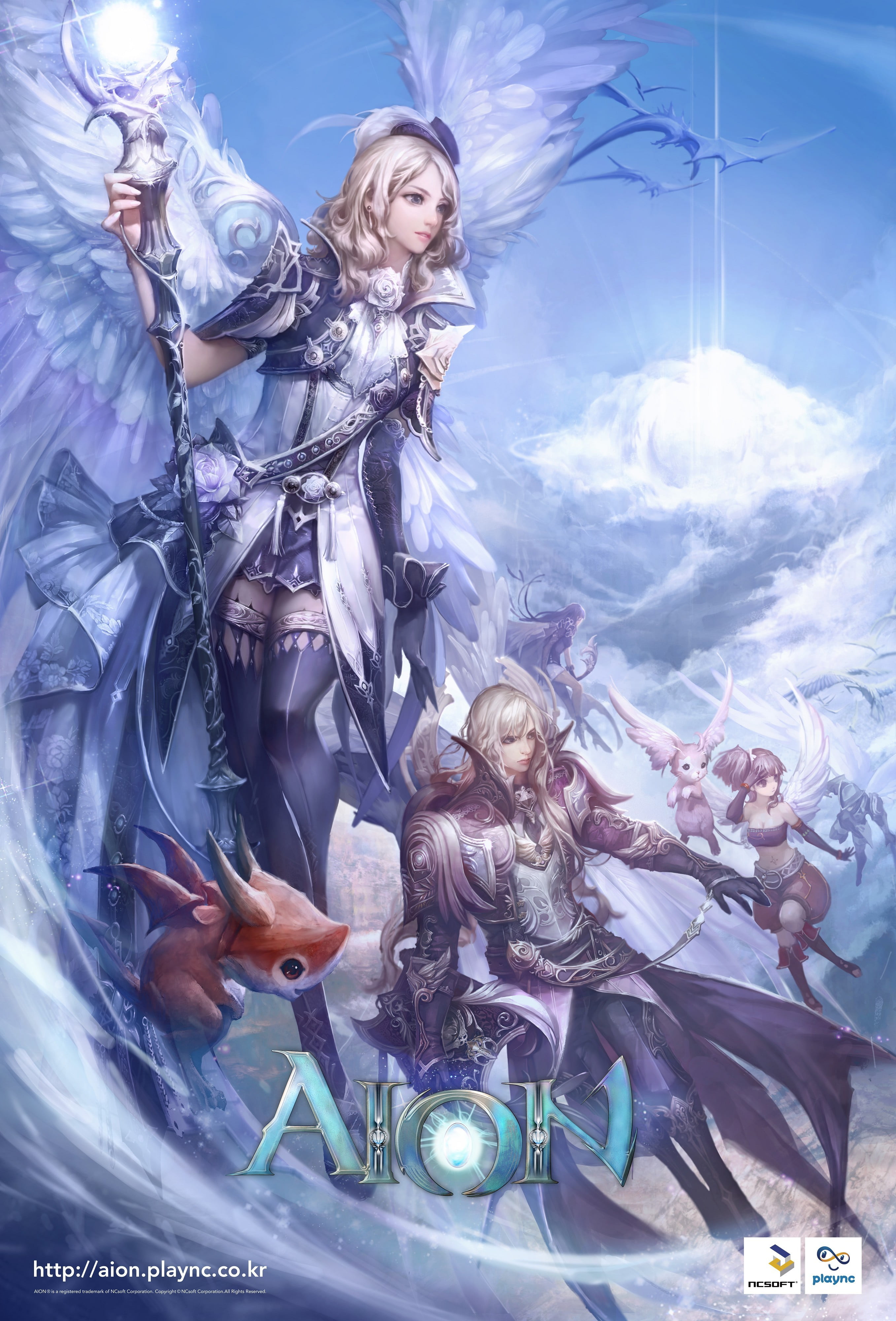 Aion, futuristic, real people, occupation, women, females, sky, game, outdoors, adult, men, people, application, human representation, 4K, representation, Phone HD Wallpaper