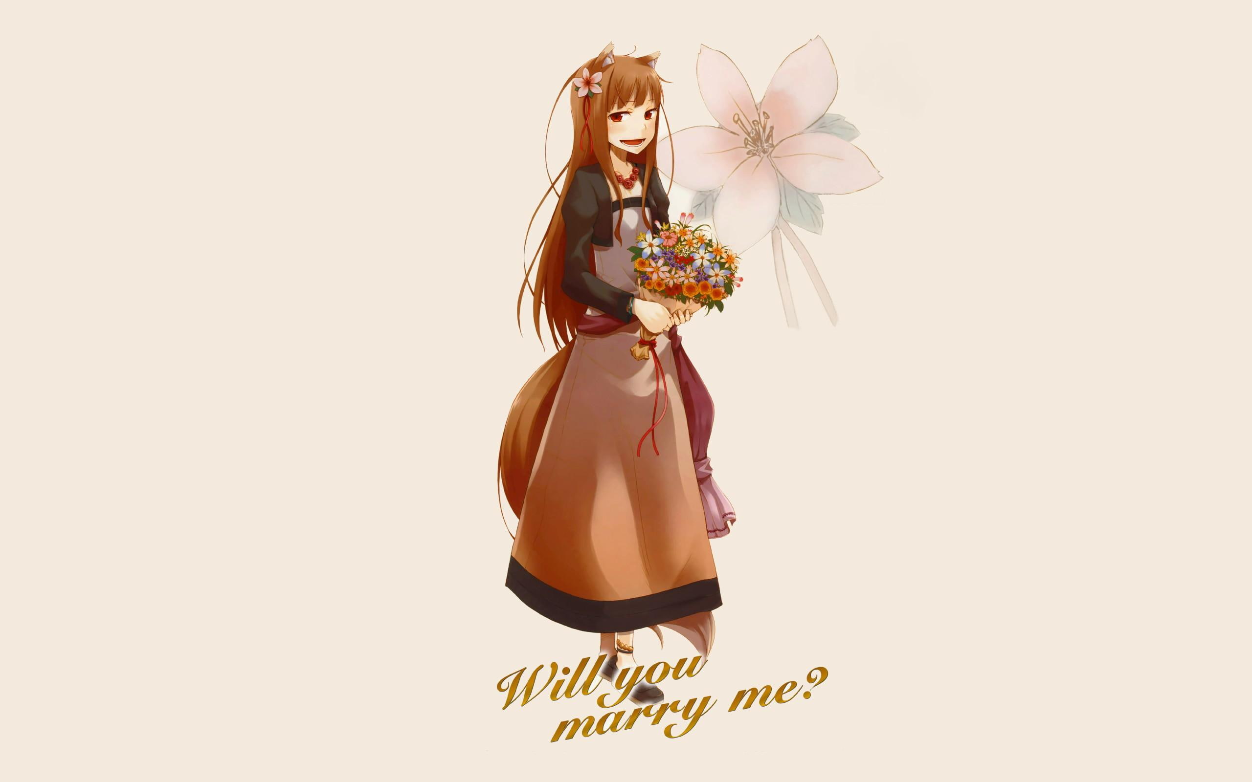 bride, holo, 2K, spice, spice and wolf, anime, character, female, 2560x1600, wolf, HD Wallpaper