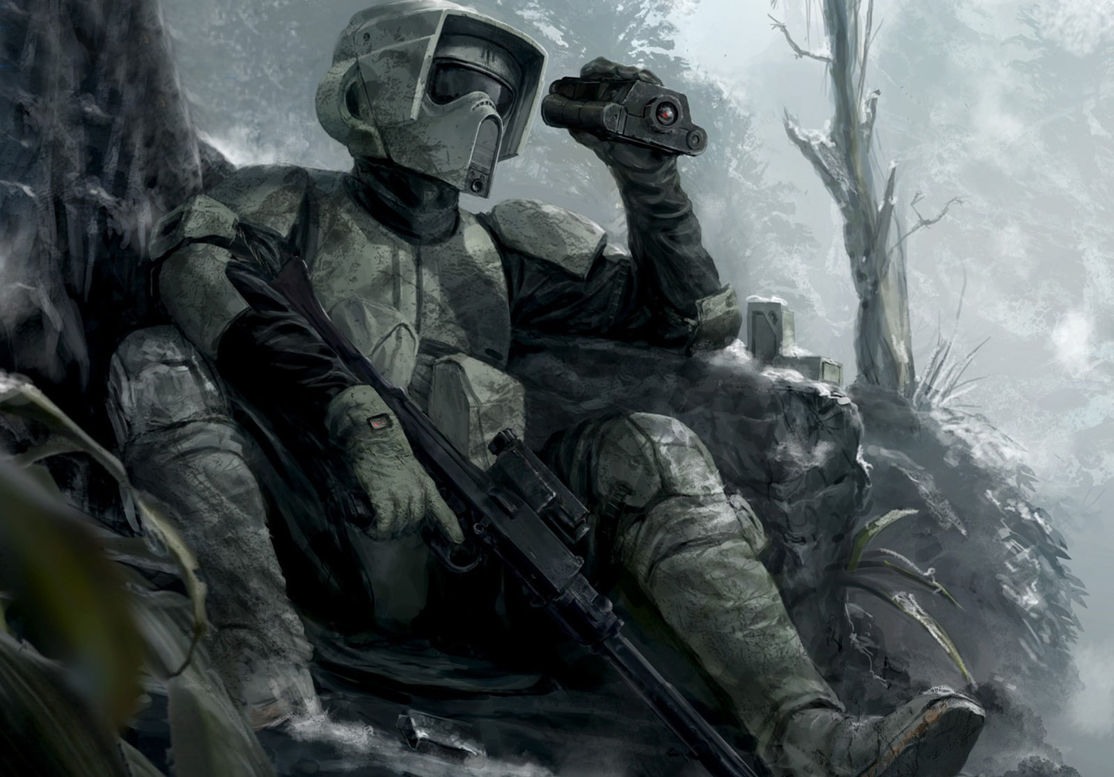 gun, army soldier, protective workwear, mask, video game photos, weapon, water, men, artworks, Abstract Art  HD, government, grayscale, headwear, nature, HD Wallpaper