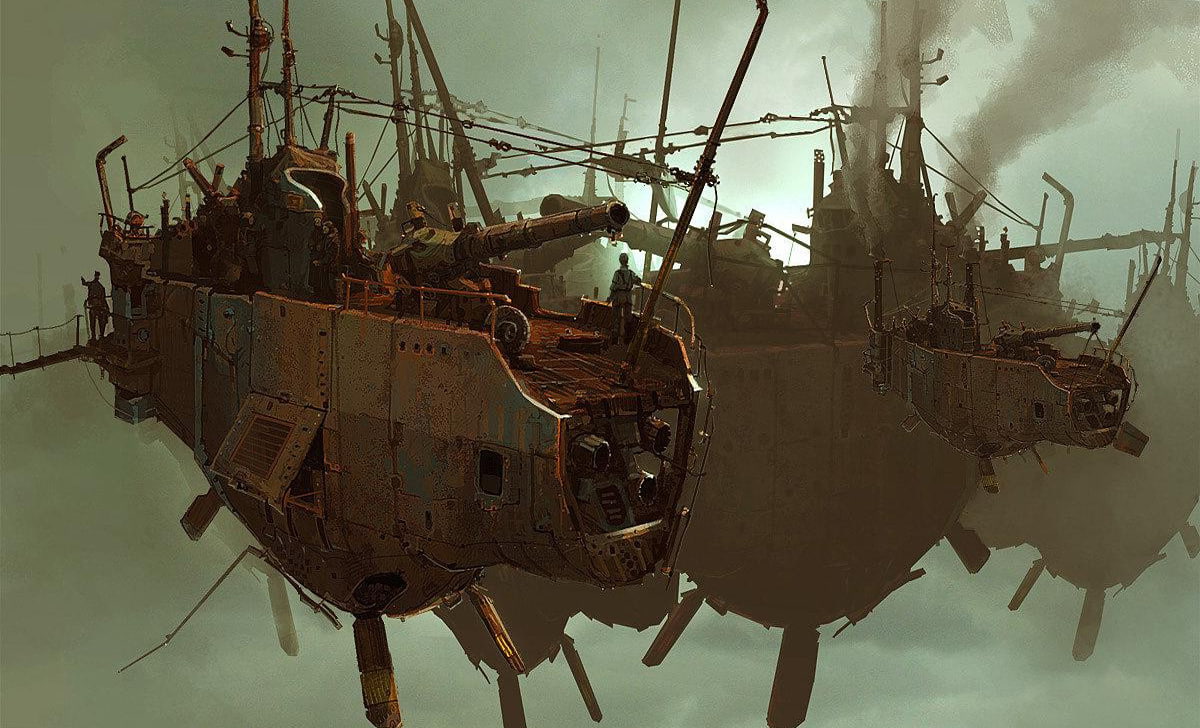 decline, fantasy, 480P, nature, artworks, obsolete, fishing boat, shipwreck, no people, game, Abstract Art  HD, hd desktop images, day, damaged, digital artworks, HD Wallpaper