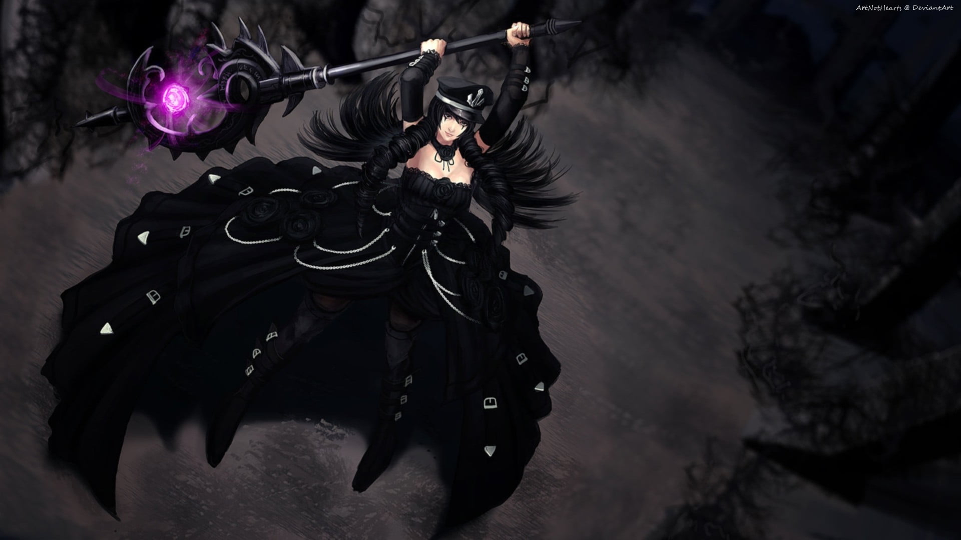 night, holding, aggression, violence, 1080P, security, LeBlanc (League of Legends), League of Legends, dark, one person, black color, communication, activity, HD Wallpaper