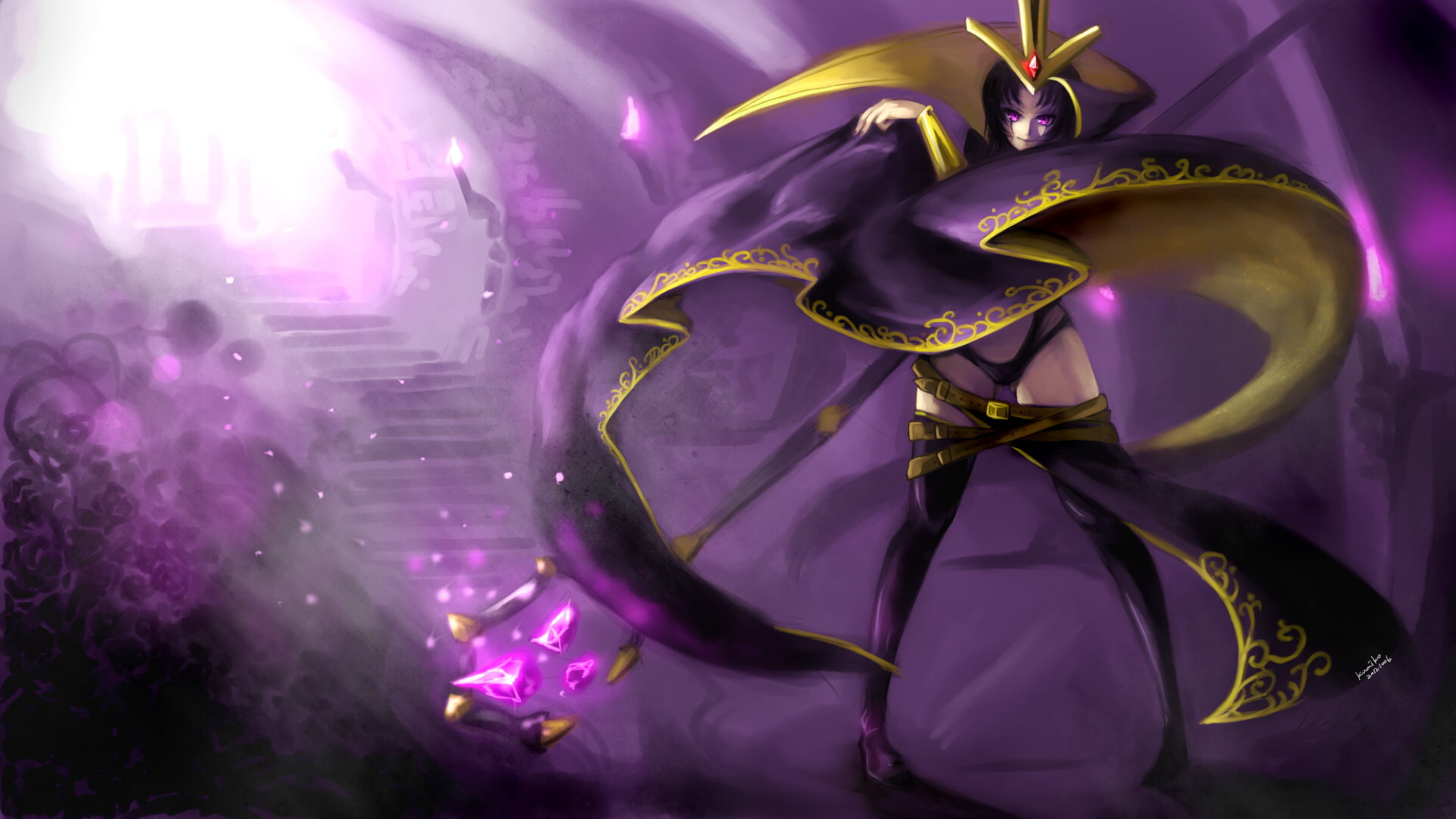 1080P, league, legends, purple, leblanc, drawing, HD Wallpaper
