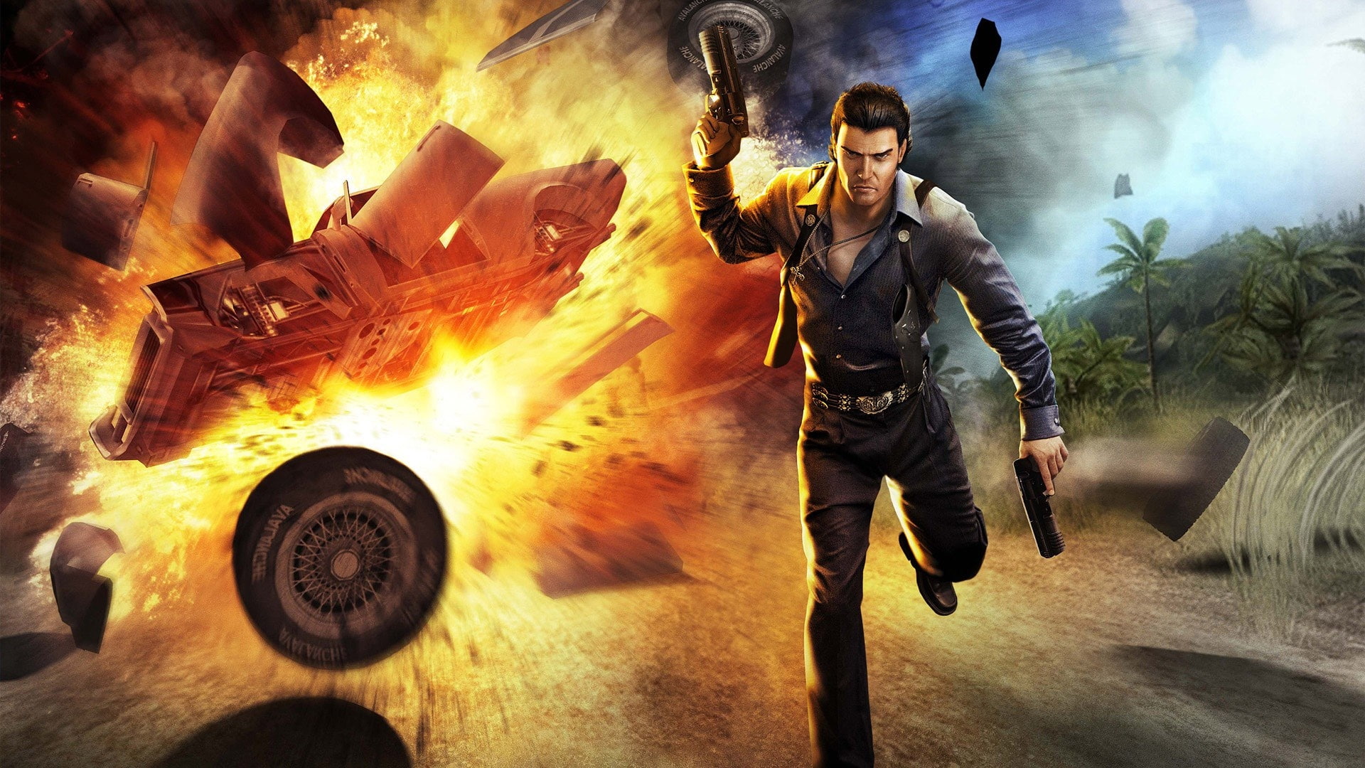 1080P, car, game, scene, explosion, games, HD Wallpaper