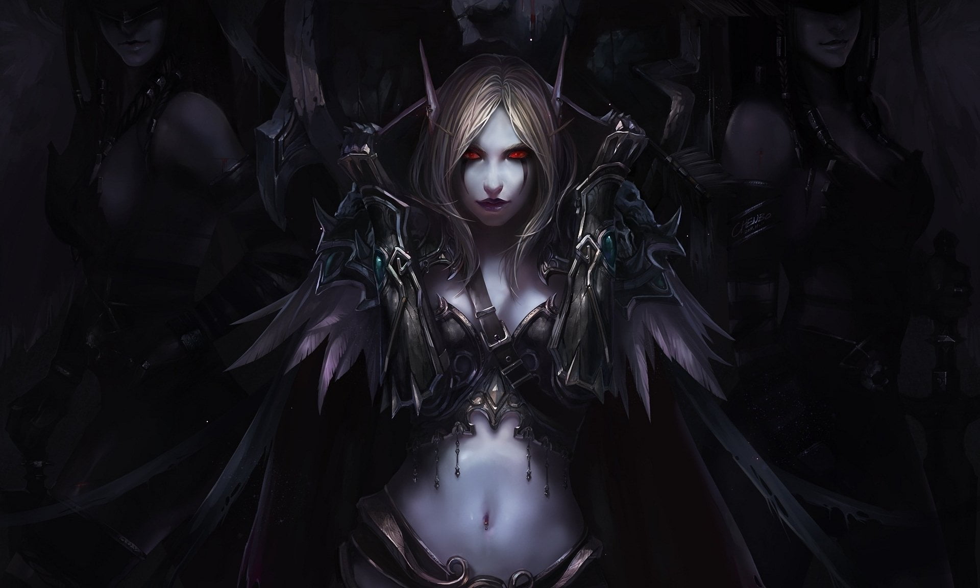 beautiful, spooky, female, spirituality, backgrounds, 1080P, venice - Italy, female likeness, illustration, lifestyles, human Face, gothic Style, evil, HD Wallpaper