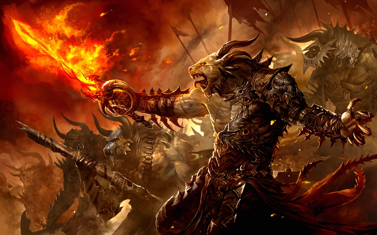 charr, dark, games, wars, guild, hd, 720P, x, art, ELF, video, HD Wallpaper
