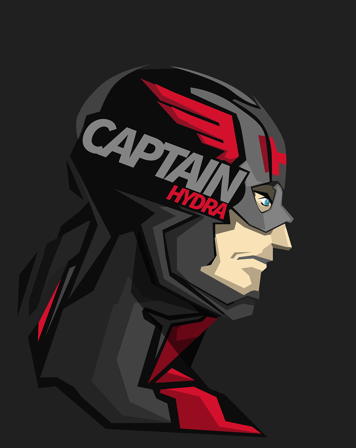 black color, cut out, hydra, profile view, emotion, black background, sport, headwear, human body part, computer icon, hand, sign, cartoon, Captain America, Phone HD Wallpaper