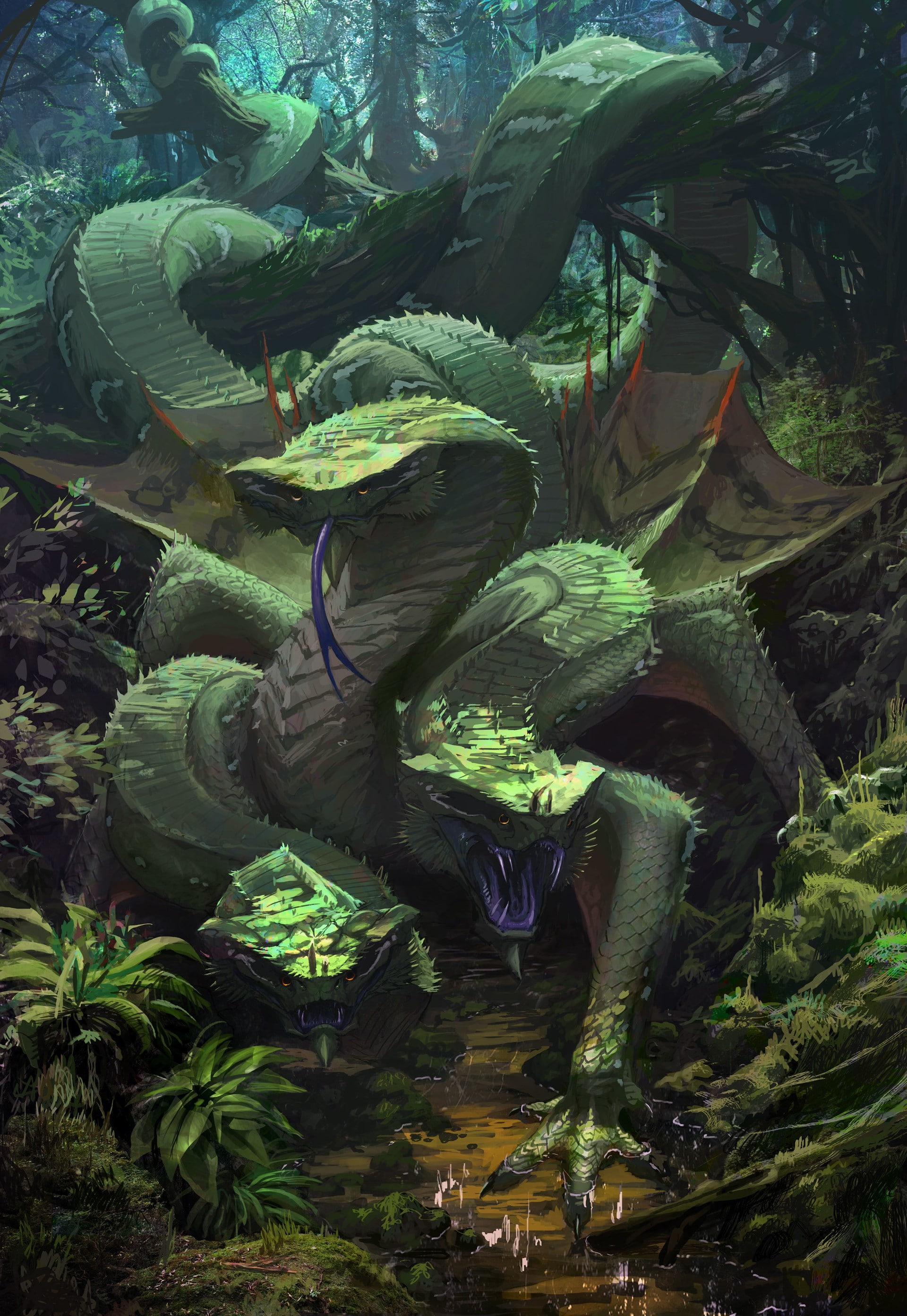 2K, hydra, fantasy art, Phone HD Wallpaper
