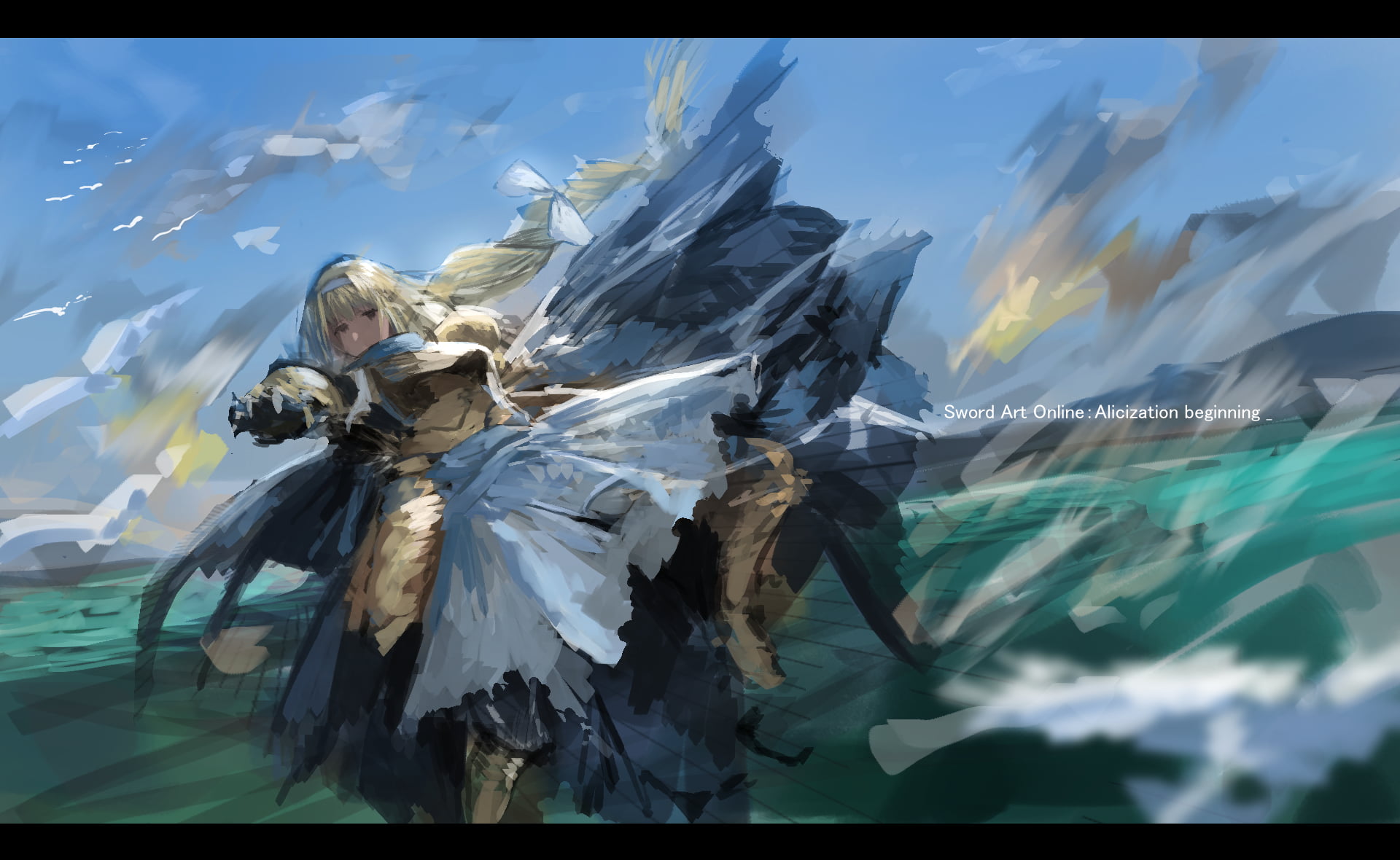 Sword Art Online, fantasy armor, 1080P, Sword Art Online Alicization, armor, fan art, blond hair, 2D, long hair, looking at viewer, anime girls, Alice, HD Wallpaper