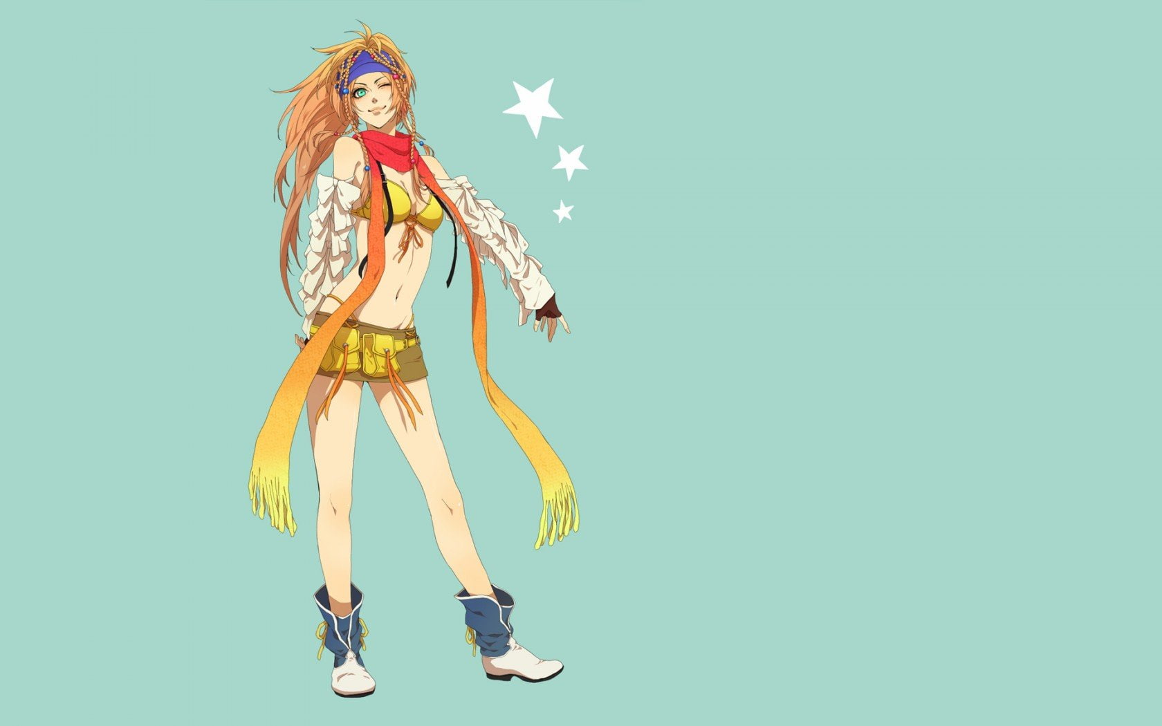 final-fantasy-x-2-rikku-igra, games, girl, 720P, hair, video, pink, HD Wallpaper