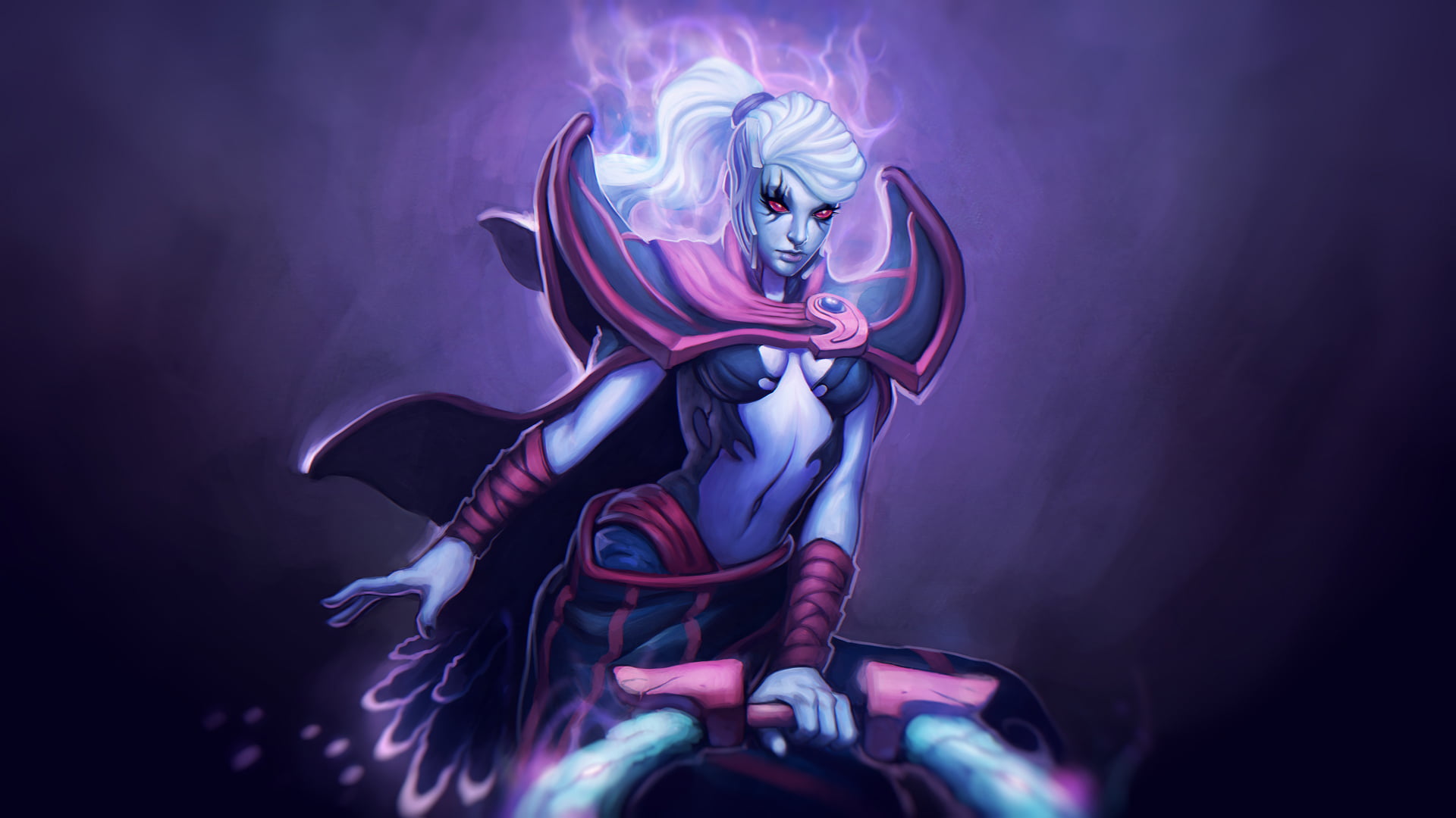 multi colored, smoke - physical structure, Wave of Terror, art and craft, futuristic, stage, drow, costume, Dota 2, Nether Swap, one person, arts culture and entertainment, HD Wallpaper