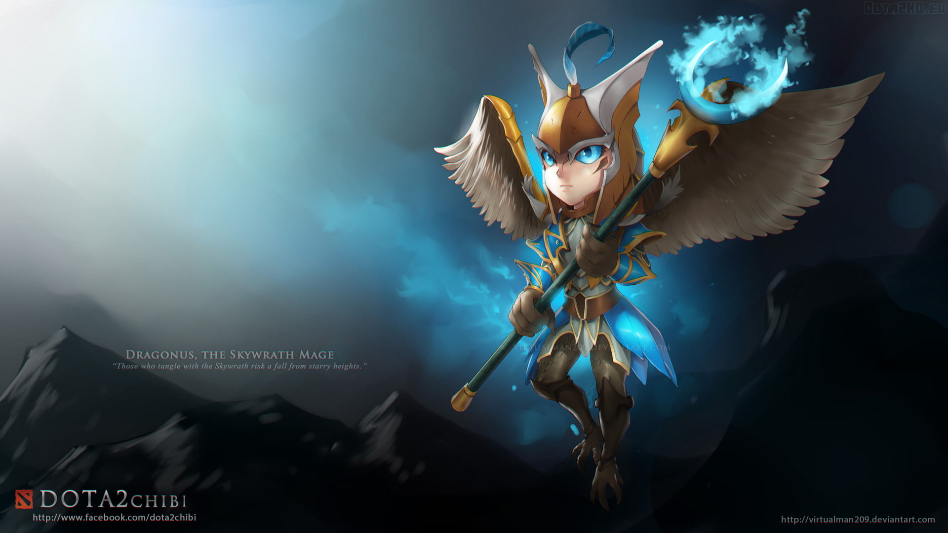 dota, 1080P, dragonus, mage, skywrath, HD Wallpaper