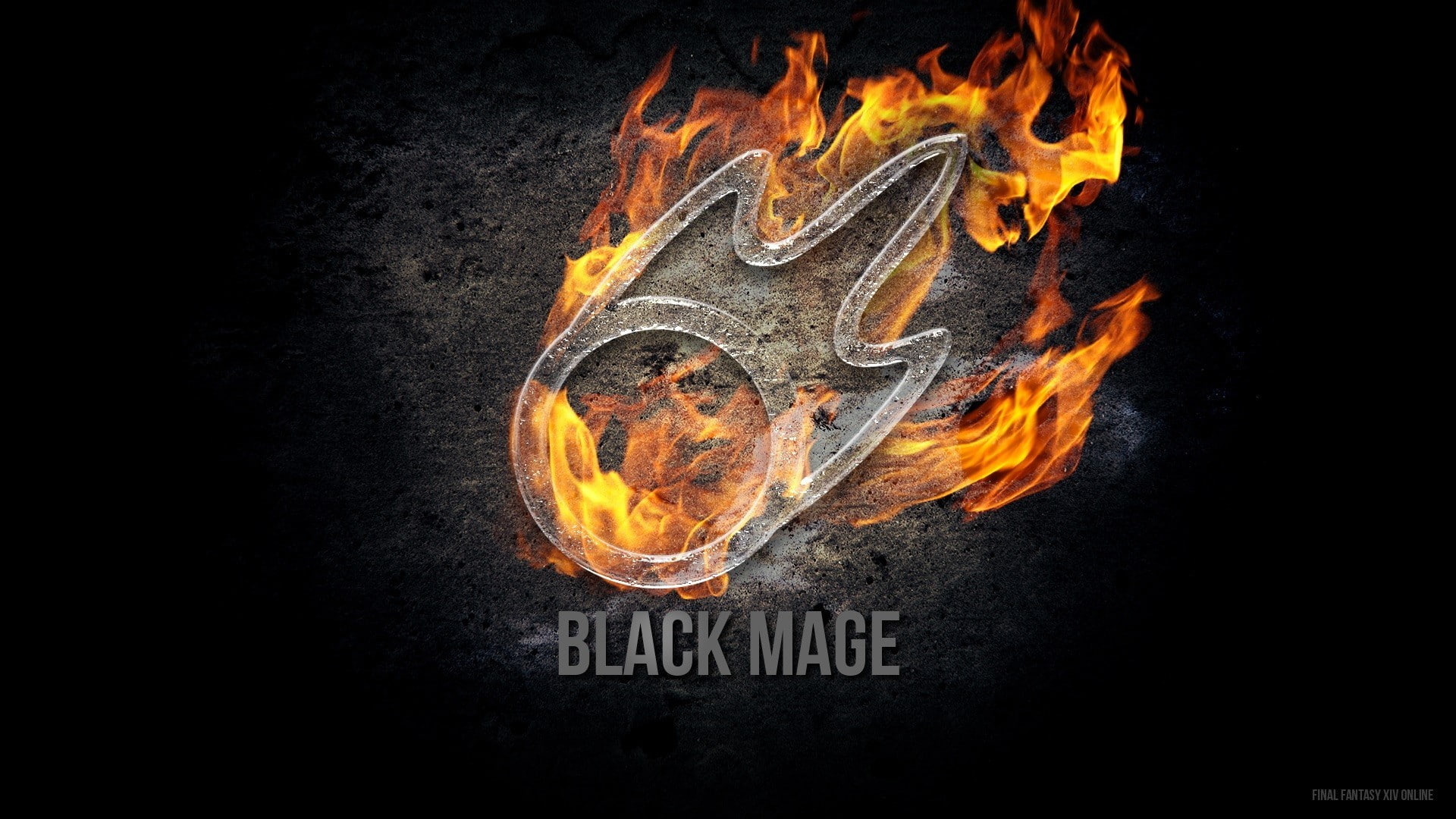 orange color, burning, sign, black color, indoors, black background, inferno, fire - natural phenomenon, text, fire, studio shot, close-up, 1080P, final fantasy xiv a realm reborn video games eorzea cafe, HD Wallpaper