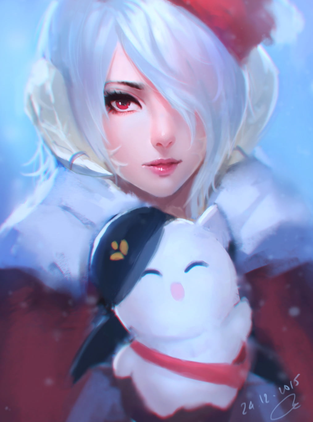 720P, anime, anime girls, Au Ra, Vu Nguyen, fantasy girl, artwork, Phone HD Wallpaper