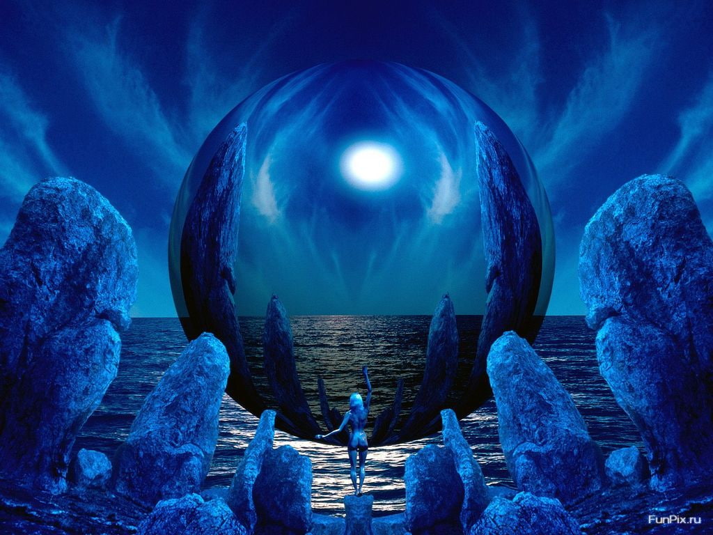 3D, Blue, hd, fantasy, 480P, Abstract, art, cg, d, HD Wallpaper