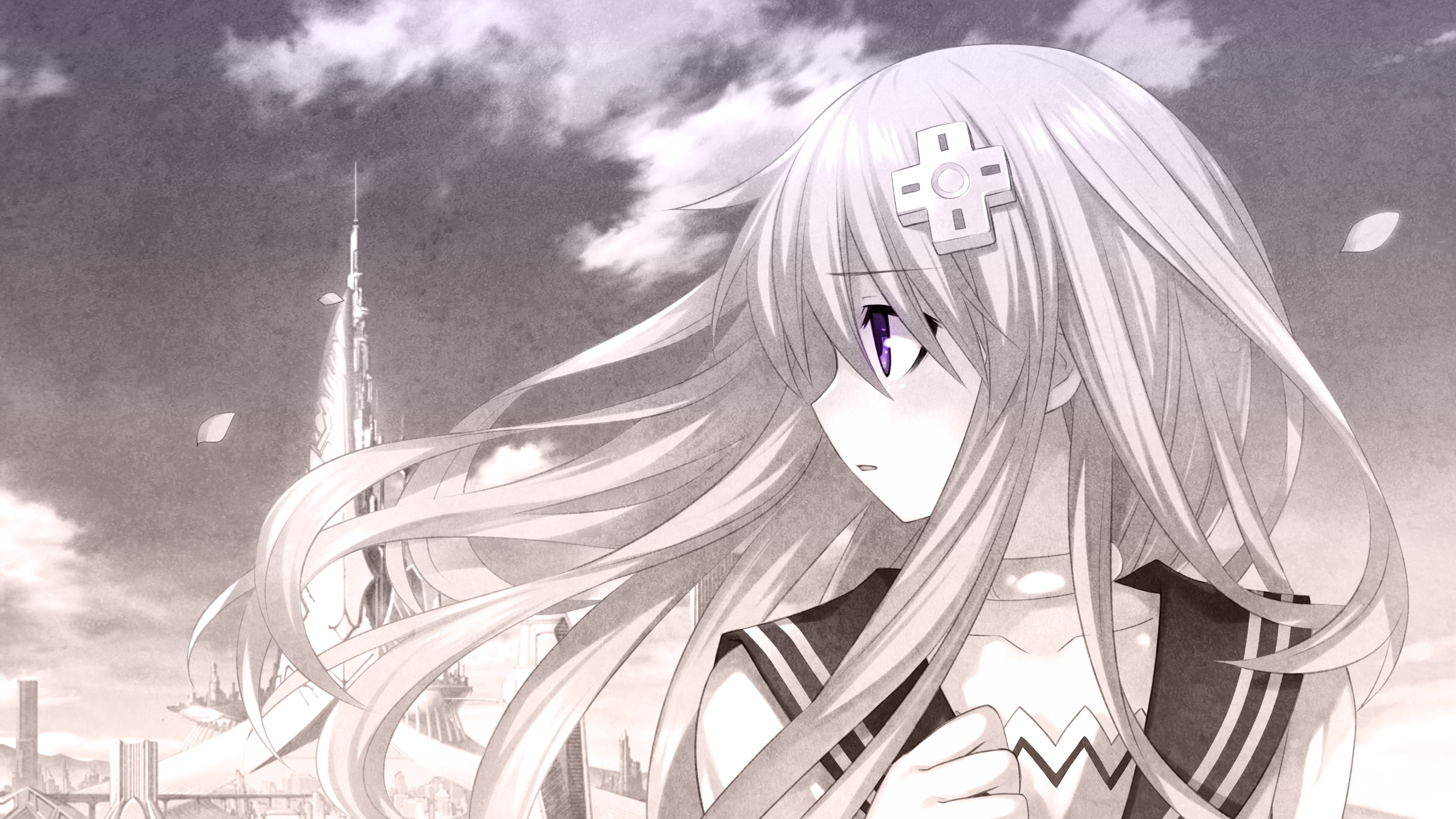 low angle view, religion, sunlight, anime, 2K, real people, mode of transportation, one person, anime girls, outdoors, Hyperdimension Neptunia, transportation, HD Wallpaper