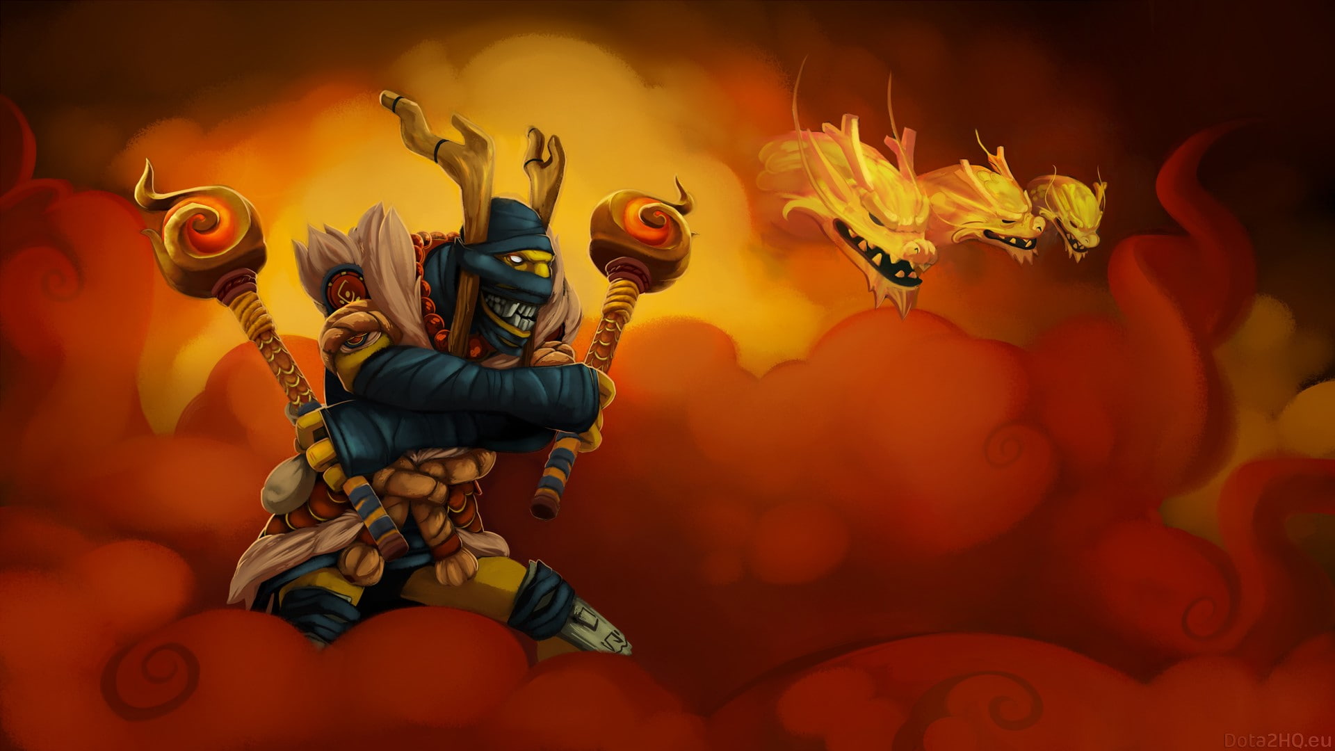 Dota 2, multi colored, red, fantasy, creativity, Shadow shaman, art and craft, indoors, 1080P, smoke - physical structure, full length, Scale bound soothsayer, HD Wallpaper