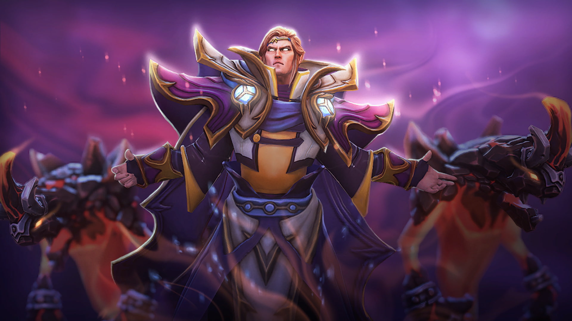 Invoker, mouth open, young women, young adult, Loading Screen, females, human body part, 1080P, performance, people, purple, night, festival, Dota 2, adult, HD Wallpaper