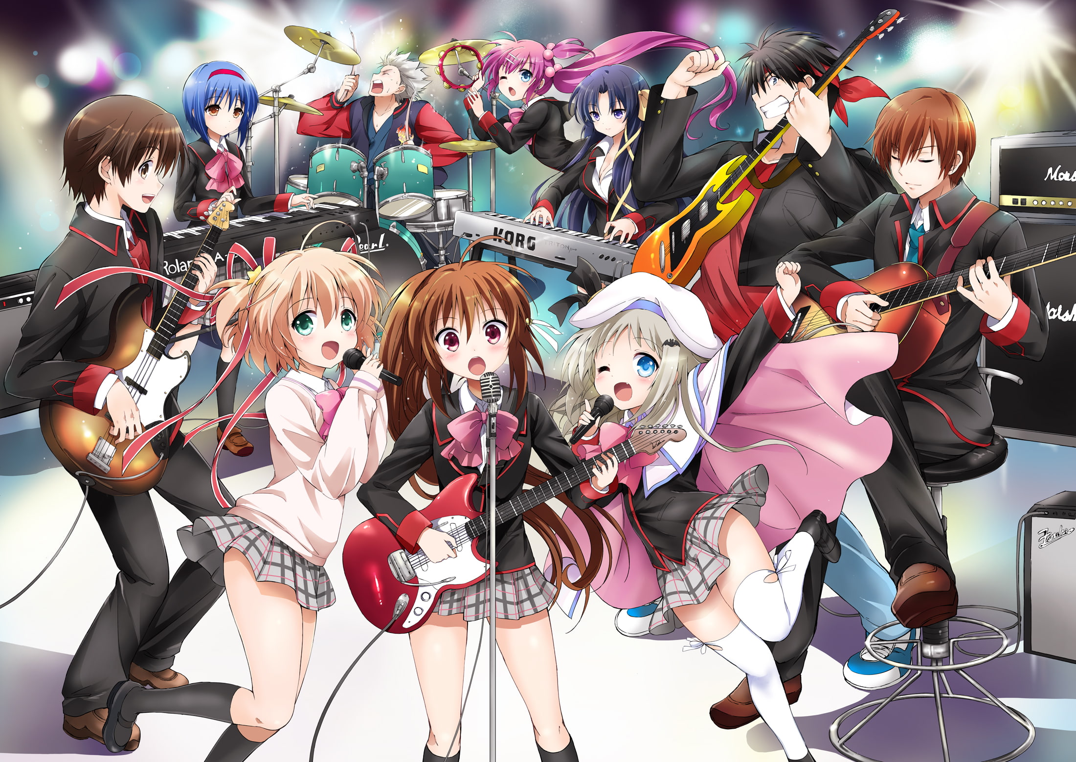 kengo, kurugaya, riki, mio, instrument, natsume, kurimomo, masato, naoe, yuiko, haruka, rin, nishizono, saigusa, miyazawa, group, guitar, seifuku, inohara, HD Wallpaper