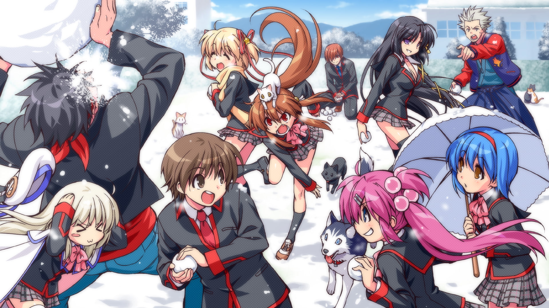 mio, animal, kamikita, inohara, yuiko, 1080P, natsume, riki, nishizono, snow, miyazawa, masato, cat, komari, haruka, zen, dog, saigusa, kengo, rin, seifuku, HD Wallpaper
