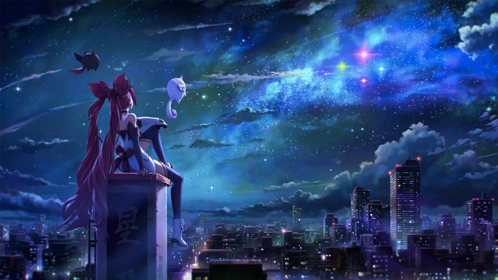 pollution, statue, art and craft, red, landscape, cloud - sky, digital composite, outdoors, night, building, 720P, built structure, environment, digital, HD Wallpaper