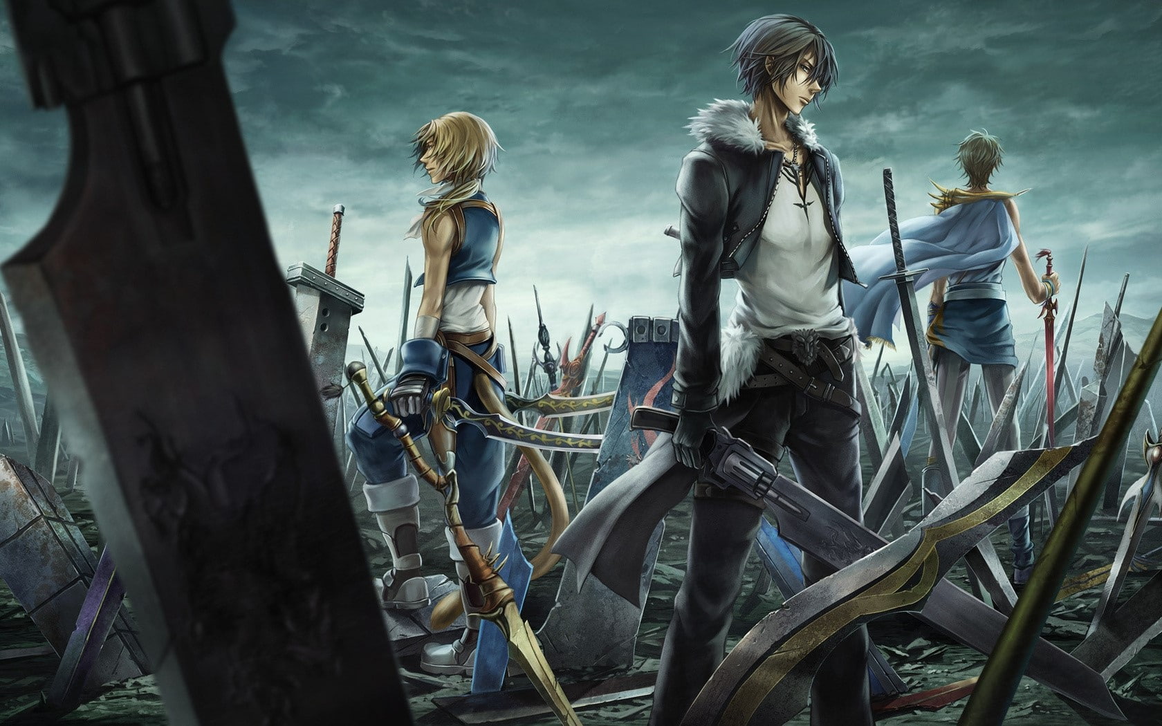 people, day, standing, women, Weapon, transportation, casual clothing, Boys, blond hair, real people, sailboat, Sword, cloud - sky, Final fantasy, young women, HD Wallpaper
