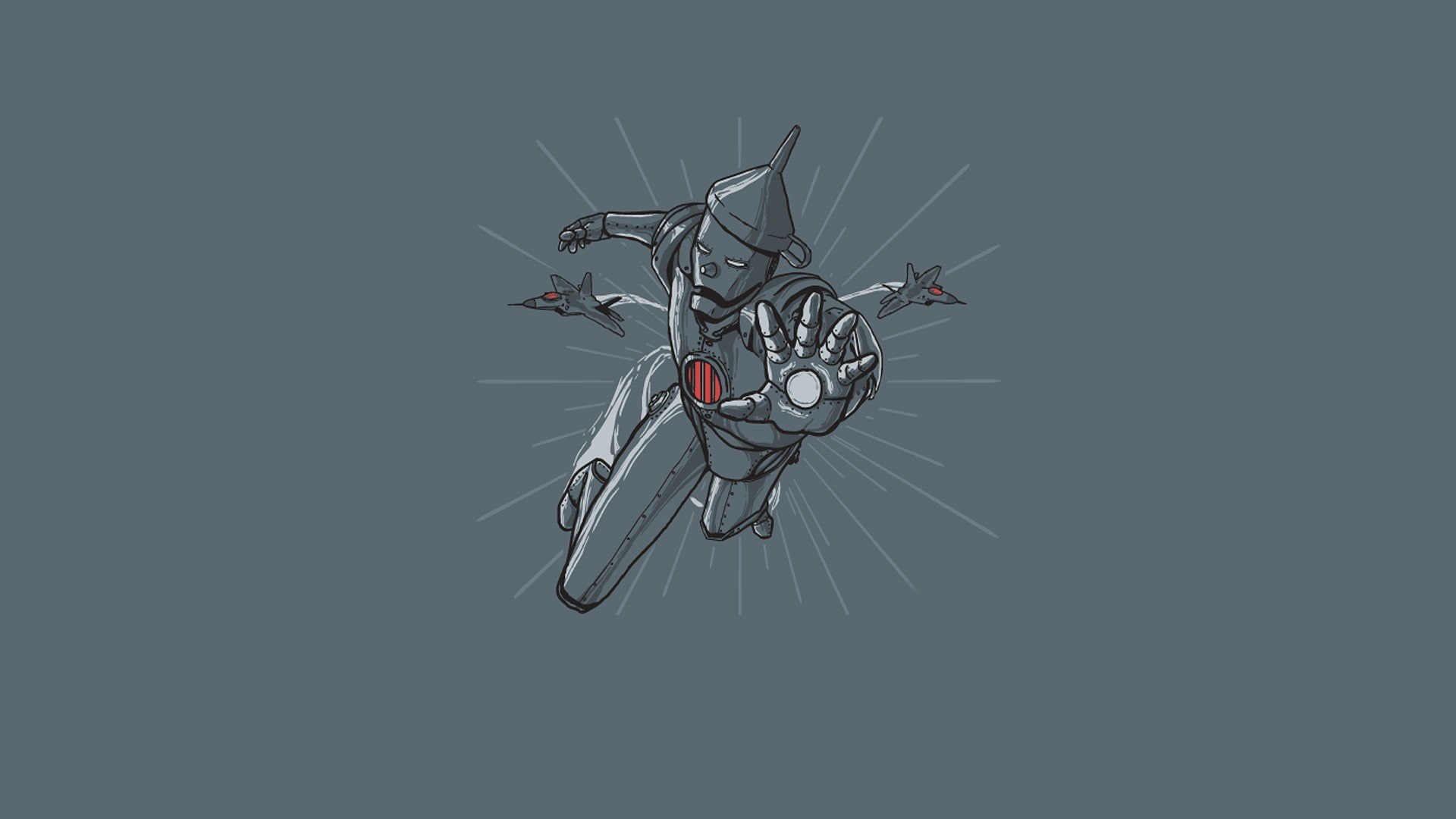 artwork, tin, funny, 1080P, iron, man, minimalistic, HD Wallpaper