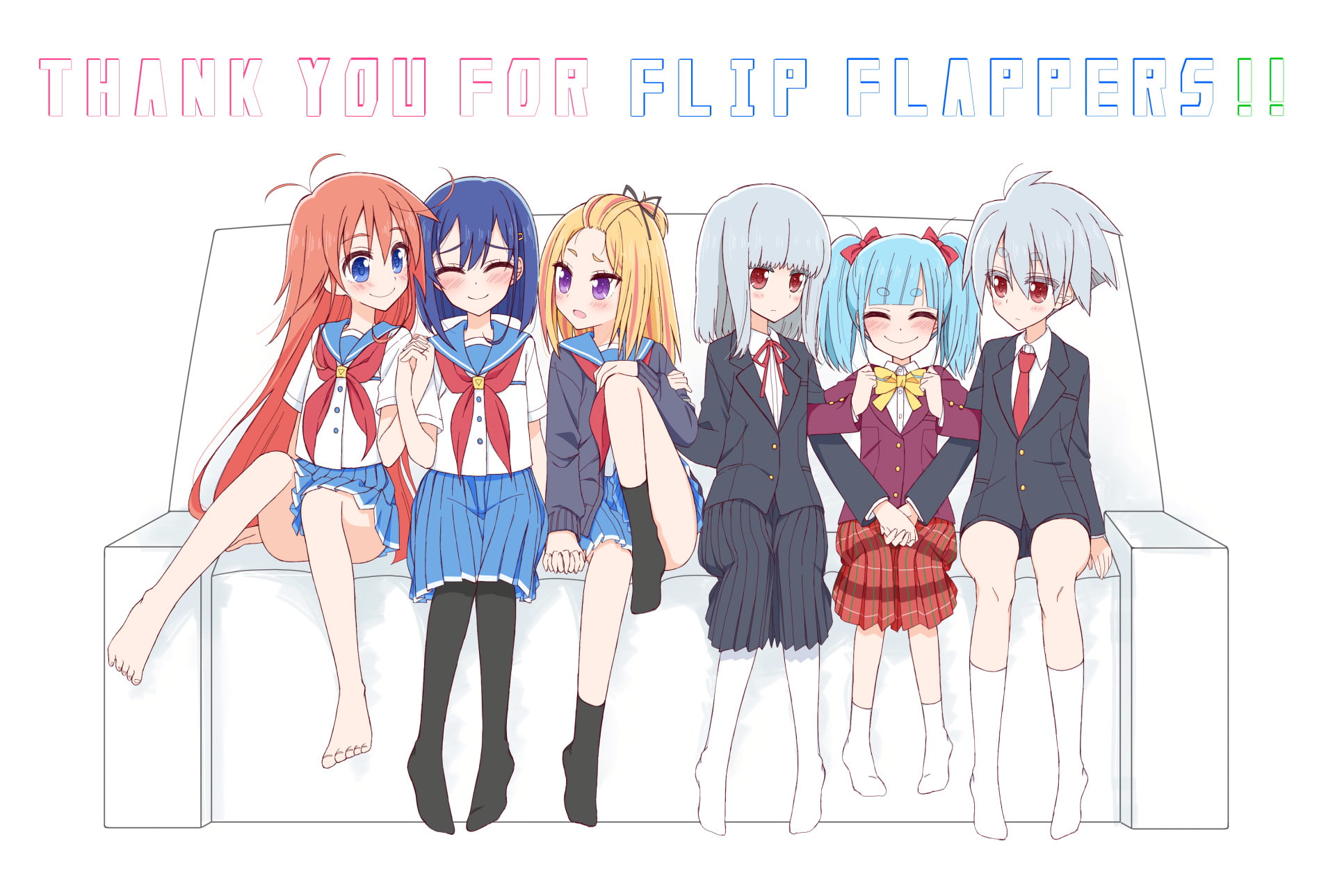 1080P, Papika (Flip Flappers), Nyunyu (Flip Flappers), Toto (Flip Flappers), Yayaka (Flip Flappers), Flip Flappers, Cocona Kokomine, Anime, Yuyu (Flip Flappers), HD Wallpaper