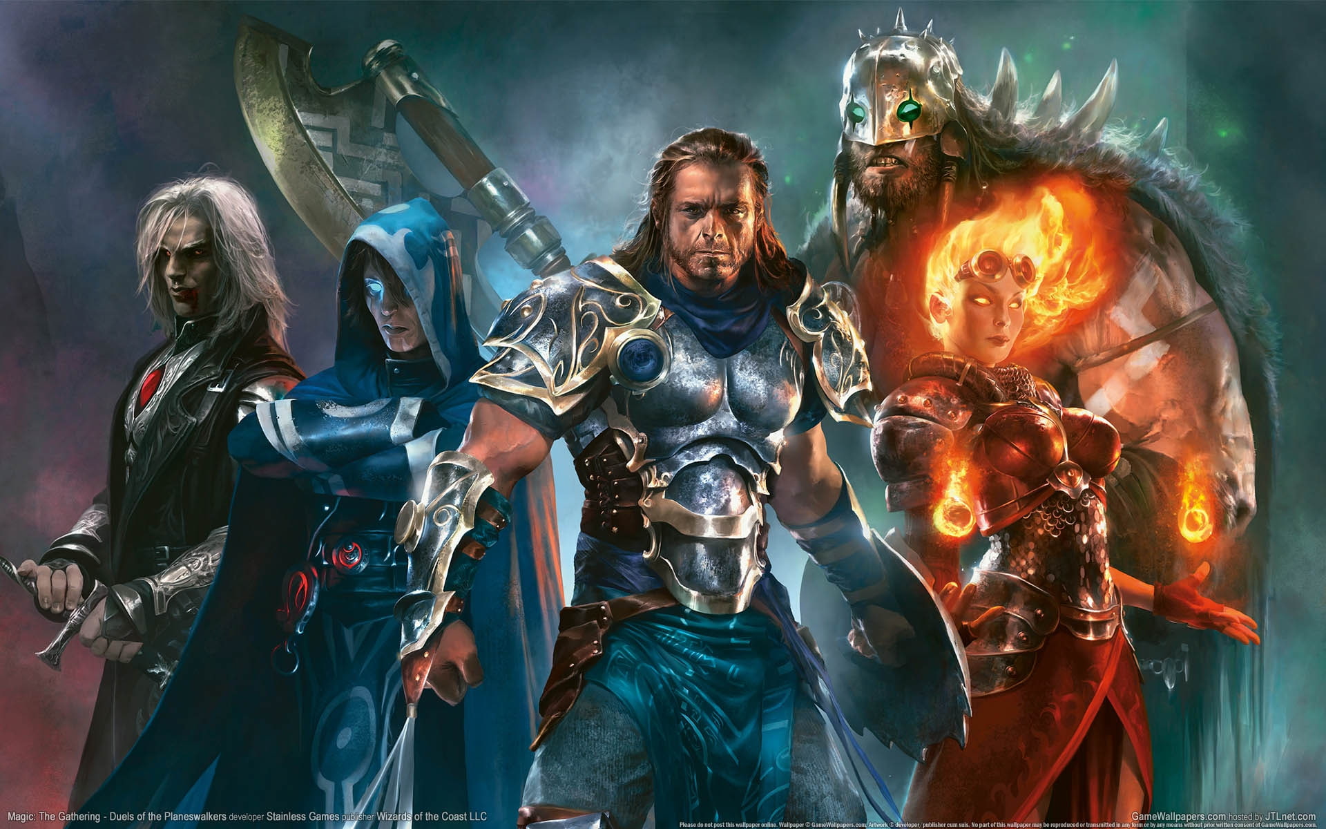 duels, CG, Fiery, age, gathering, 1080P, magic, hd, Adventure, planeswalkers, games, video, art, female, Action, fantasy, conan, HD Wallpaper